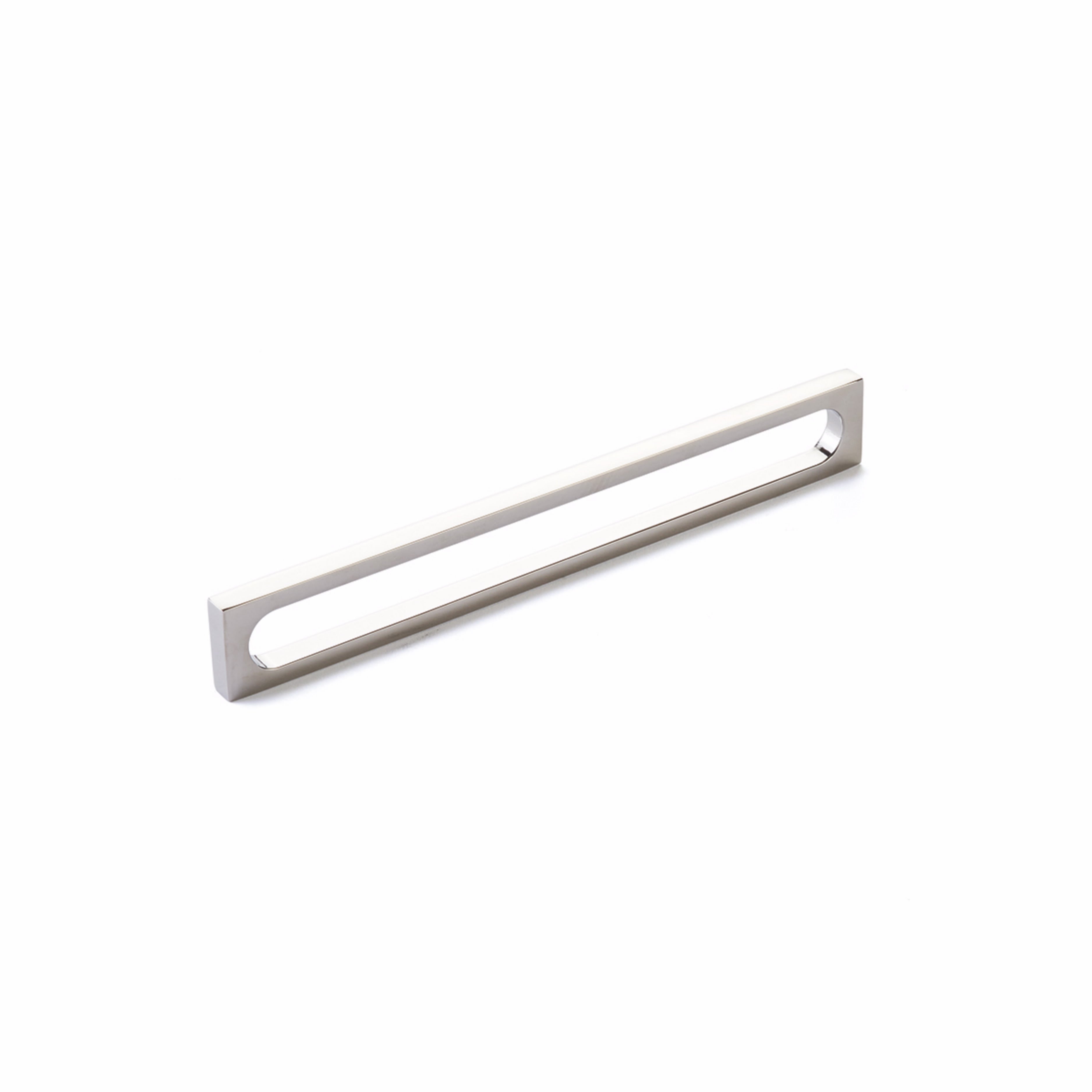 Schaub 10034-PN 8-3/8" Cafe Modern Oval Slot Cabinet Pull with 8" Center to Center Polished Nickel Finish Sparrow Supply