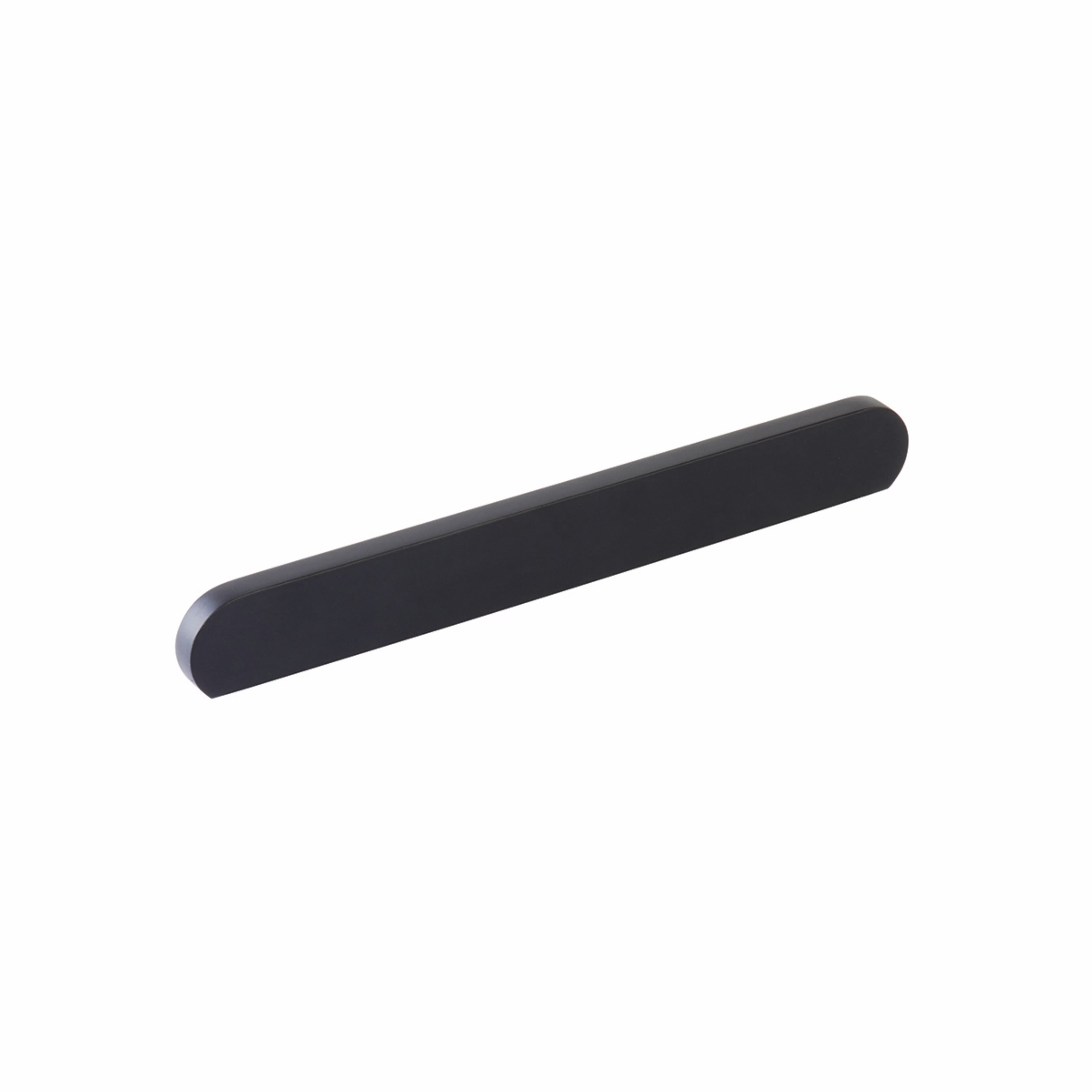 Schaub 10043-MB 8-7/8" Cafe Modern Oval Cabinet Pull with 6-5/16" and 8" Center to Center Matte Black Finish Sparrow Supply