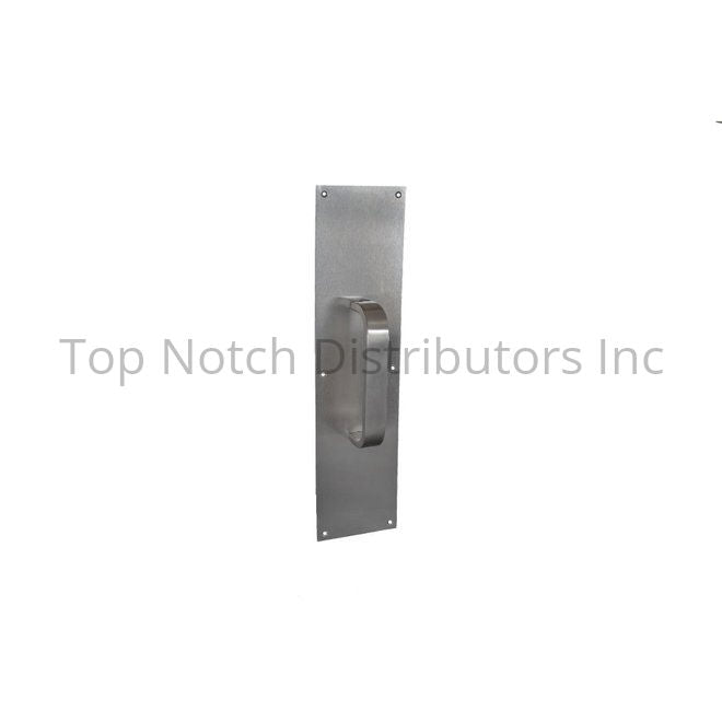 Trimco 10153B626 4" x 16" Square Corner Pull Plate with 8" 1139 Pul... Sparrow Supply