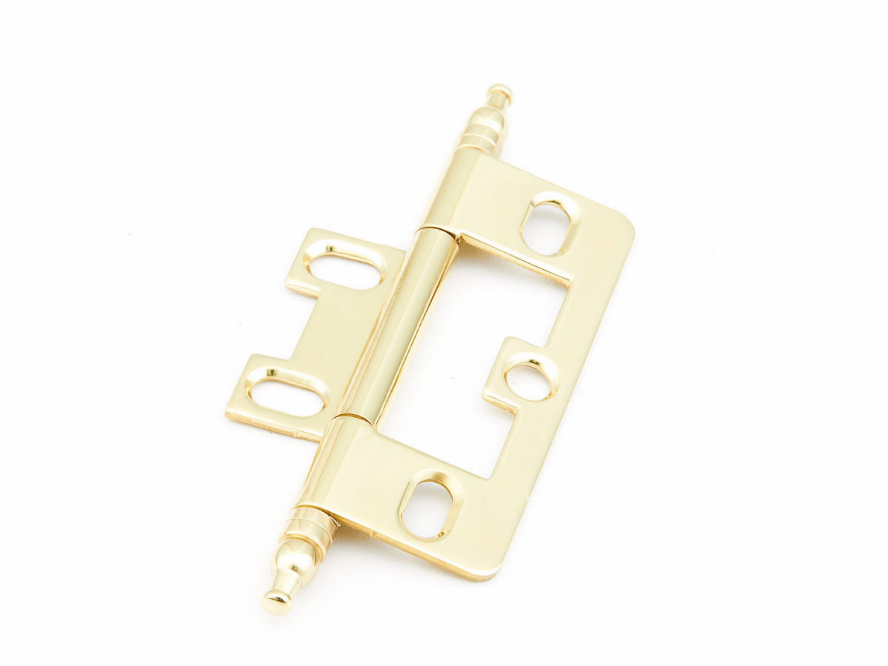 Schaub 1100M-03 Minaret Tip Non-Mortise Cabinet Hinge Bright Brass Finish Sparrow Supply
