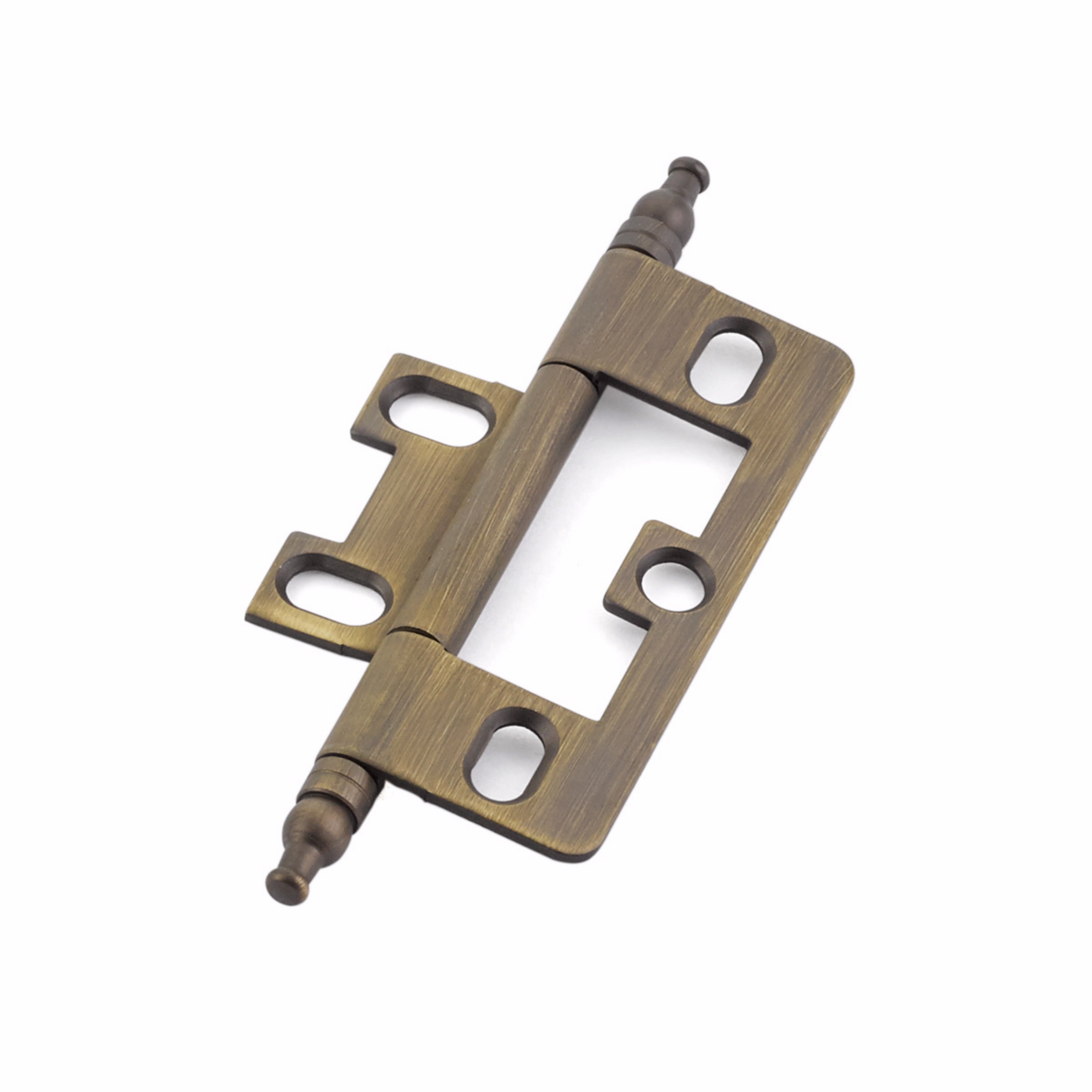 Schaub 1100M-ALB Minaret Tip Non-Mortise Cabinet Hinge Antique Light Brass Finish Sparrow Supply