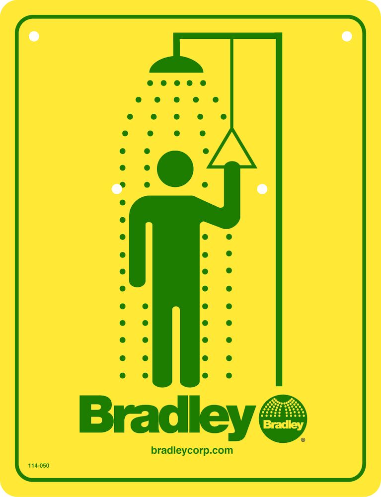 Bradley 114-050 Safety Sign, Shower Sparrow Supply