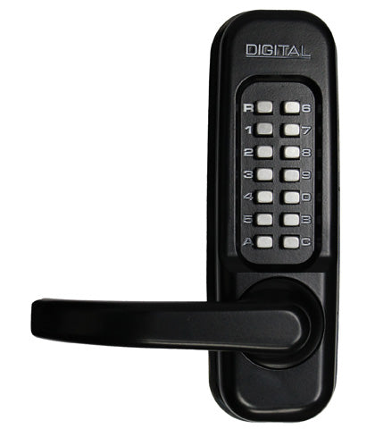Lockey 115PJBMG Mechanical Keyless Panic Trim with Knob Jet Black Marine Grade Finish