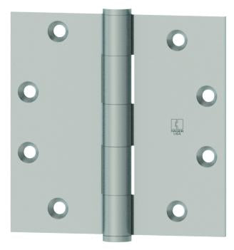Hager 1191432D 4" x 4" Full Mortise Five Knuckle Standard Weight Plain Bearing Hinge Satin Stainless Steel Finish