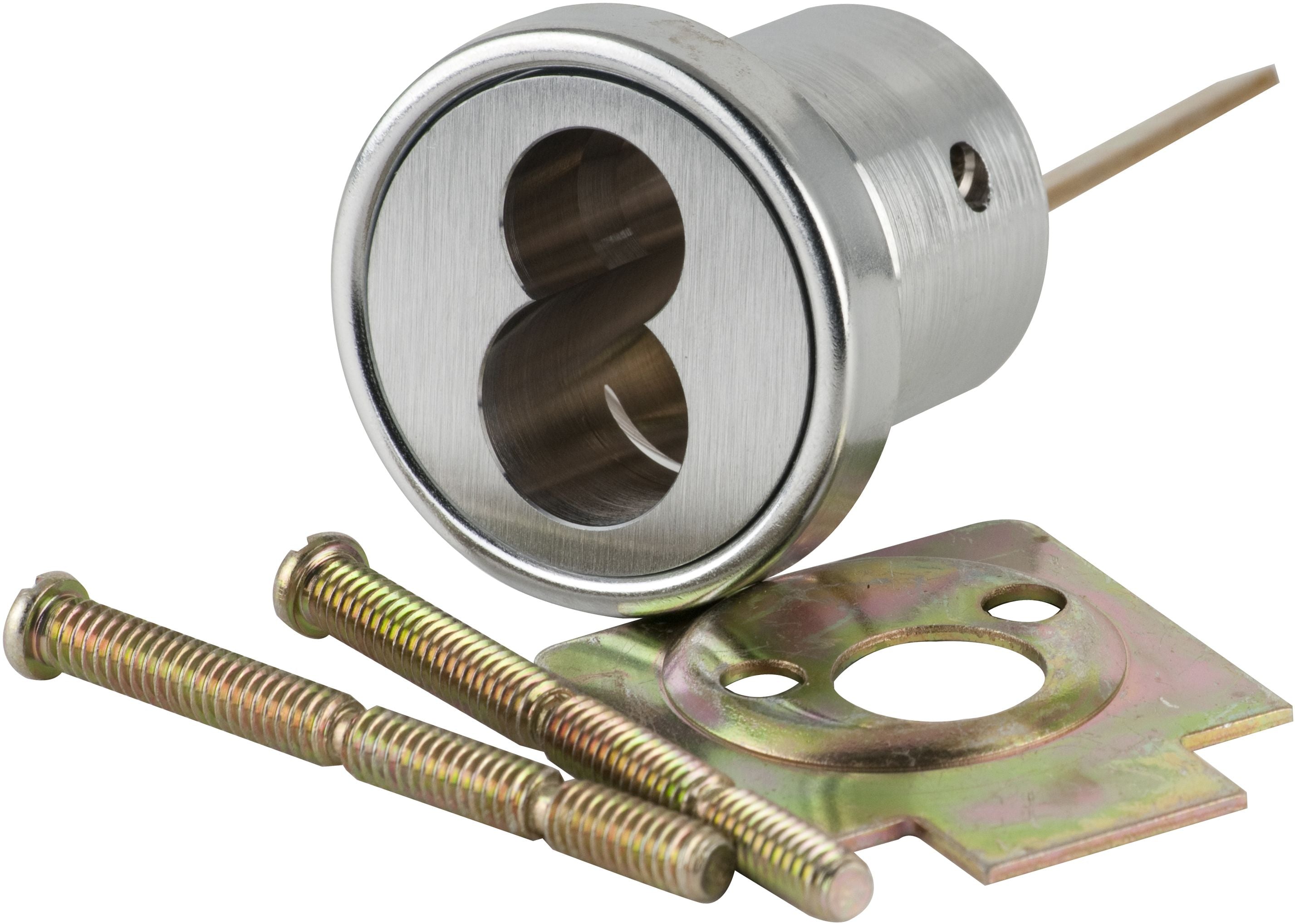 Full Size Interchangeable Rim Housing Less Core with Convertible Tailpiece Satin Chrome Finish