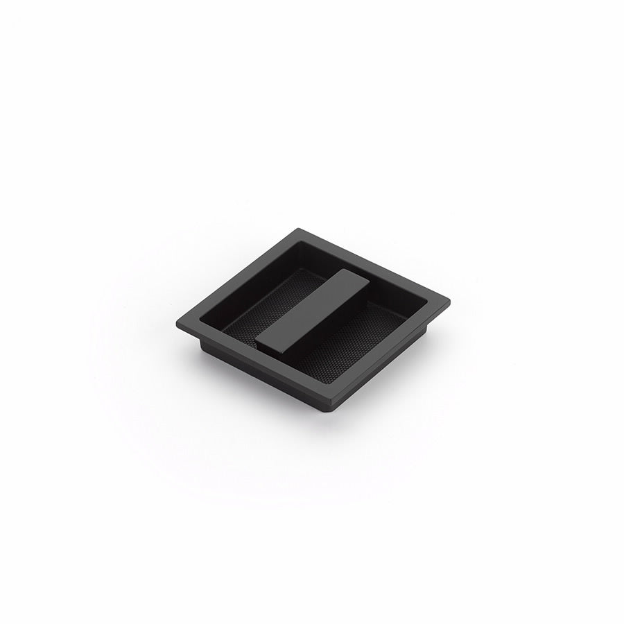 Schaub 1207-MB 3-7/8" x 3-7/8" Modo Centered Recessed Pull Matte Black Finish Sparrow Supply