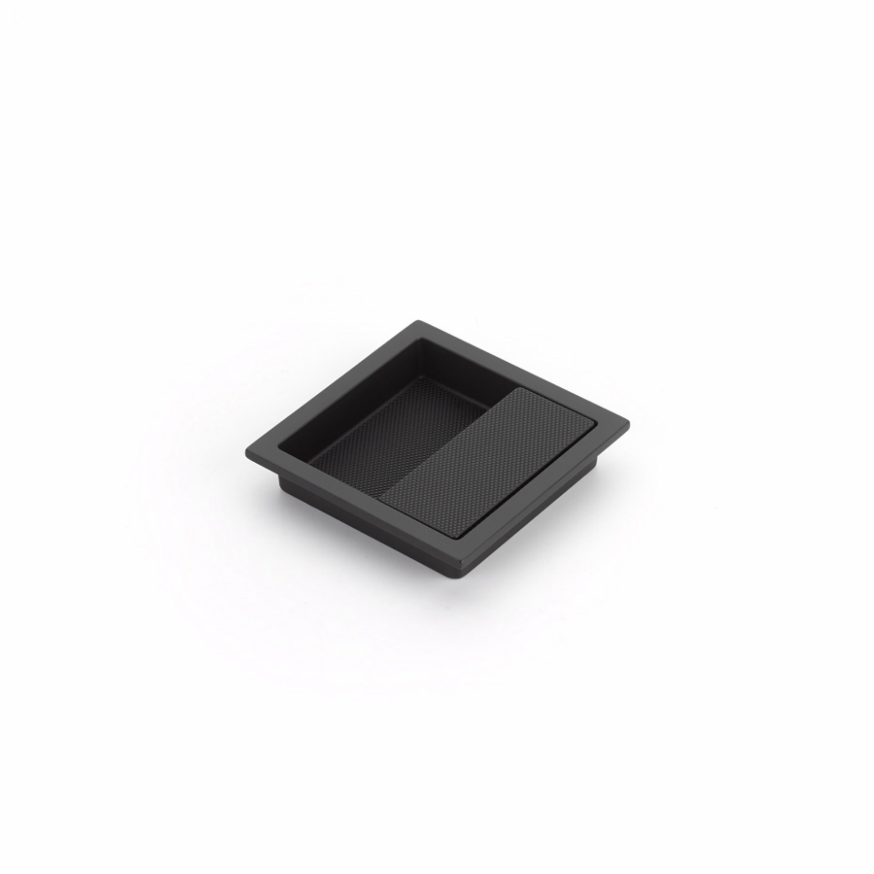 Schaub 1208-MB 3-7/8" x 3-7/8" Modo Offset Recessed Pull Matte Black Finish Sparrow Supply