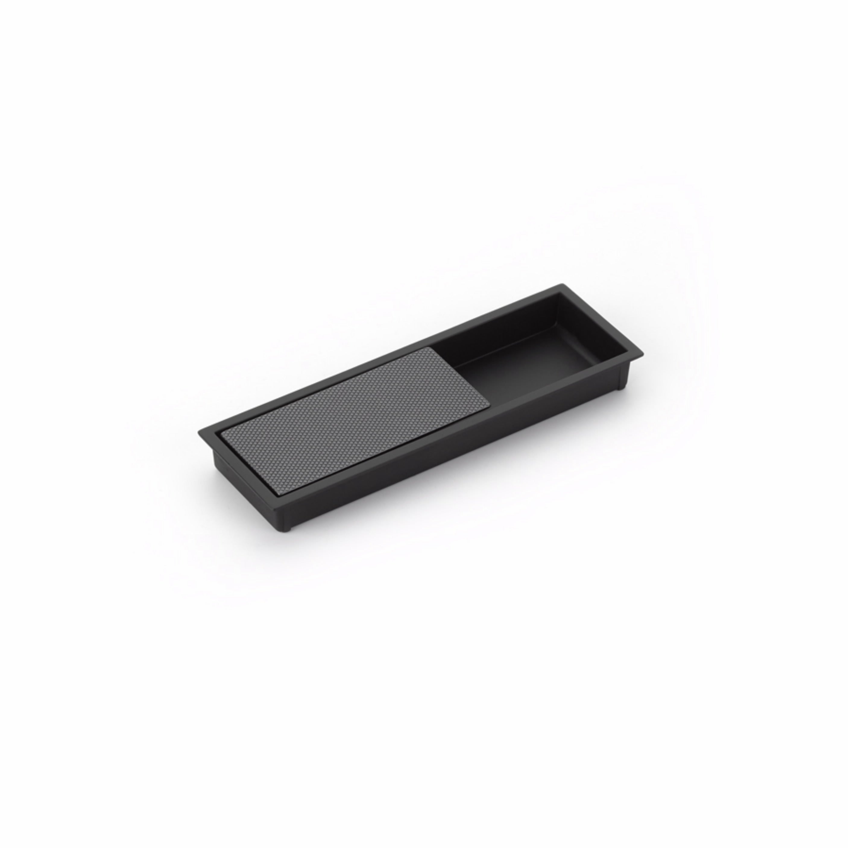 Schaub 1210-MB-GM 6-1/4" x 2" Modo Recessed Cabinet Pull Matte Black and Gun Metal Finish Sparrow Supply