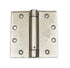 Hager 1250415.1 4" x 4" Full Mortise Single Acting Square Corner Spring Hinge; Single Box # 177491 Satin Nickel Finish Sparrow Supply