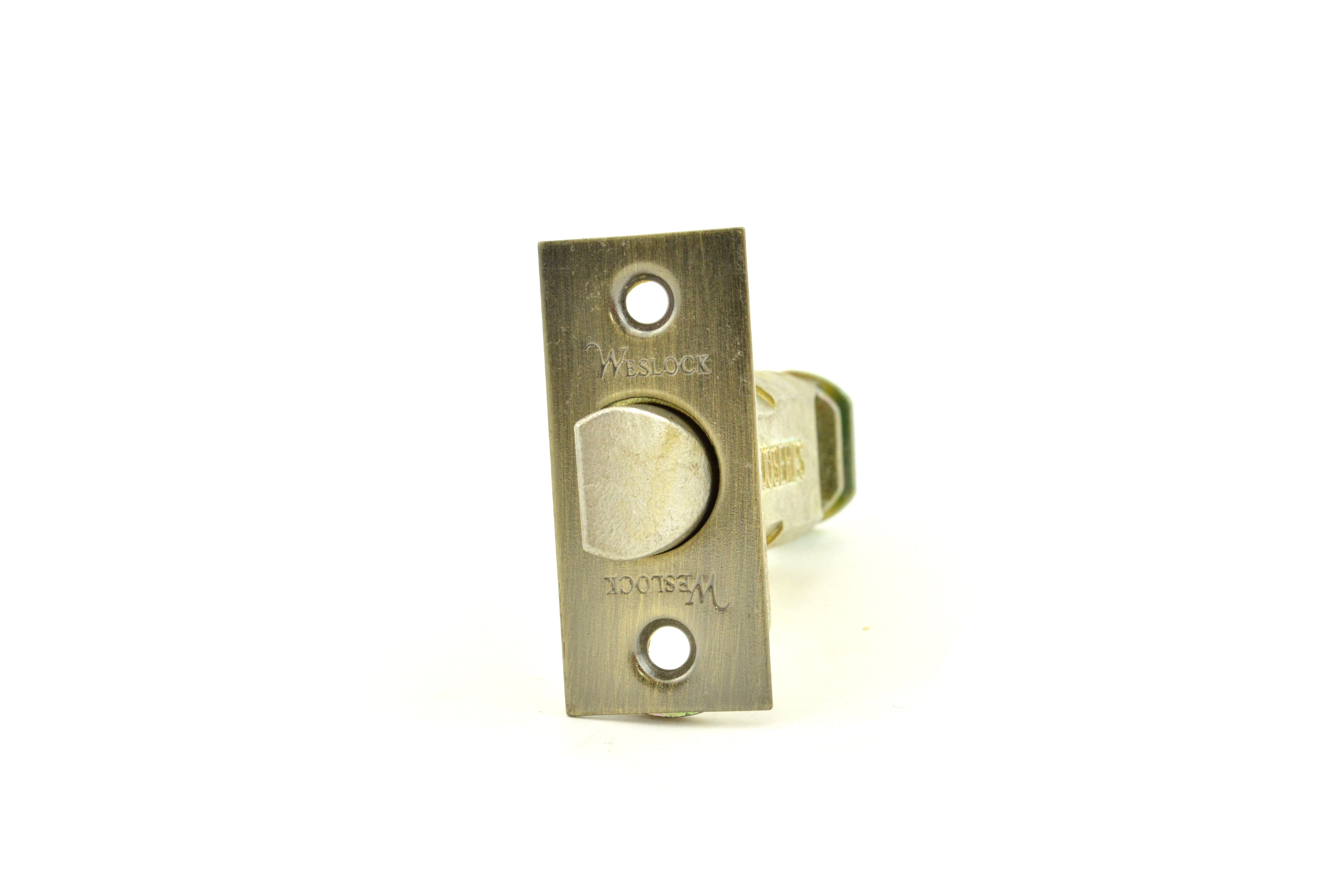 Weslock 12720XA-SL Dual Option Adjustable Spring Latch Antique Brass Finish Sparrow Supply