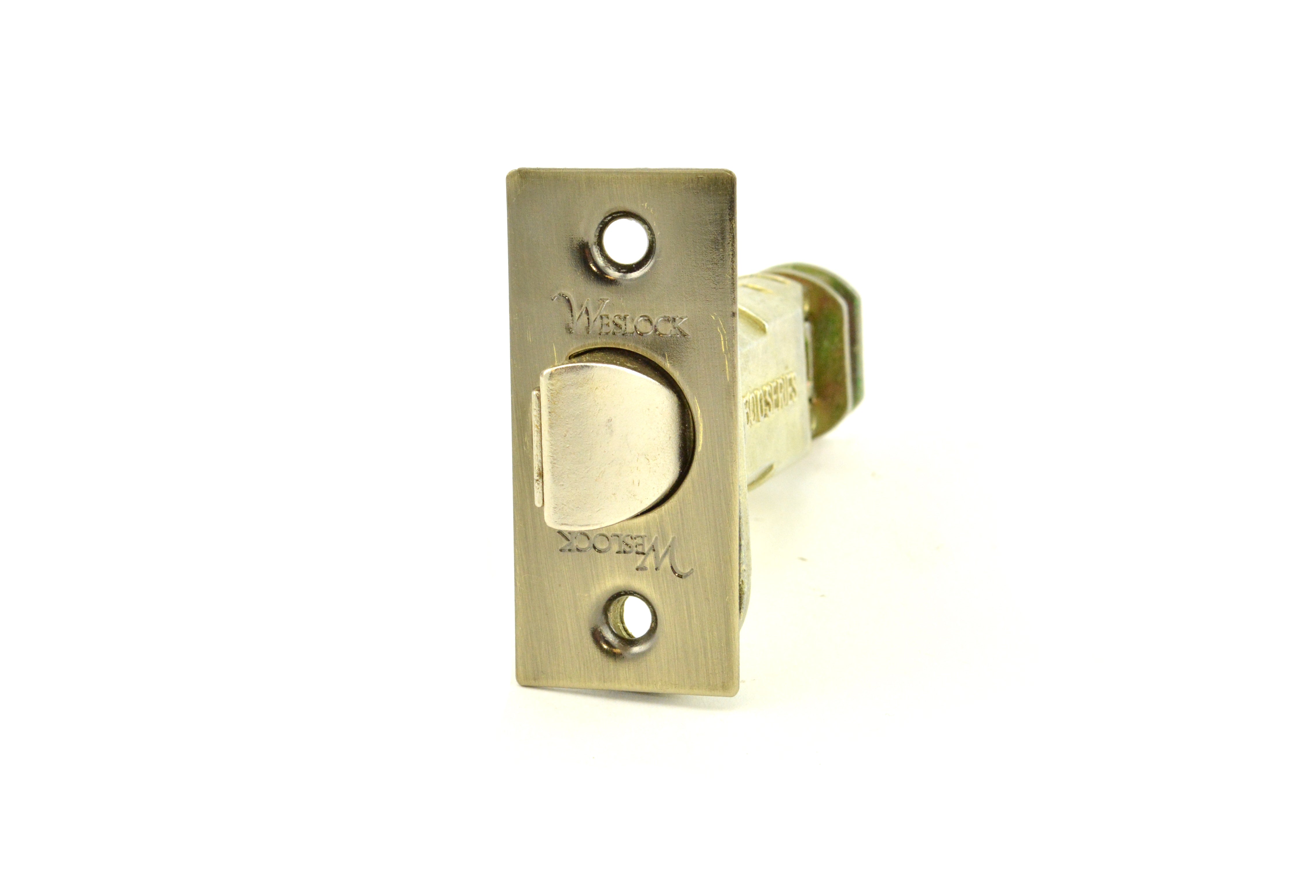 Weslock 12721XA-SL Dual Option Adjustable Dead Latch Antique Brass Finish Sparrow Supply