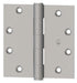 Hager 127941214 4-1/2" x 4-1/2" Full Mortise Five Knuckle Plain Bearing Standard Weight Hinge Bright Nickel Finish Sparrow Supply