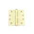 Hager 127944 4" x 4" Full Mortise Five Knuckle Plain Bearing Standard Weight Hinge Satin Brass Finish Sparrow Supply