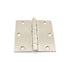 Hager 174131215EA 3-1/2" x 3-1/2" Steel Square Corner Full Mortise Plain Bearing Residential Hinge Satin Nickel Finish Sparrow Supply