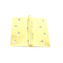 Hager 174143EA 4" x 4" Steel Square Corner Full Mortise Plain Bearing Residential Hinge Bright Brass Finish Sparrow Supply