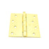 Hager 174144EA 4" x 4" Steel Square Corner Full Mortise Plain Bearing Residential Hinge Satin Brass Finish Sparrow Supply