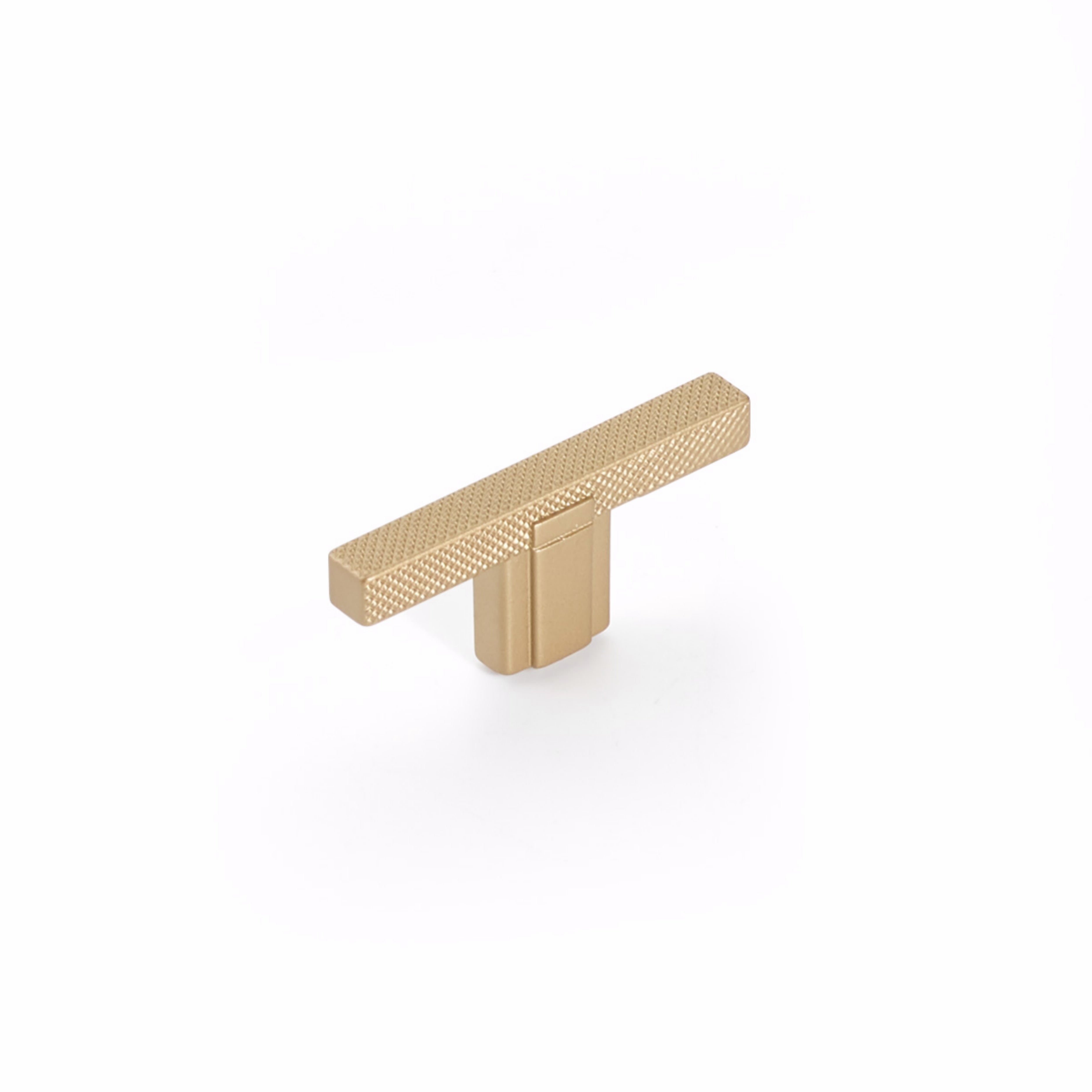 Schaub 20010-SSB 2-1/2" Quadrato Cabinet T Knob Signature Satin Brass Finish Sparrow Supply
