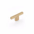 Schaub 20010-SSB 2-1/2" Quadrato Cabinet T Knob Signature Satin Brass Finish Sparrow Supply