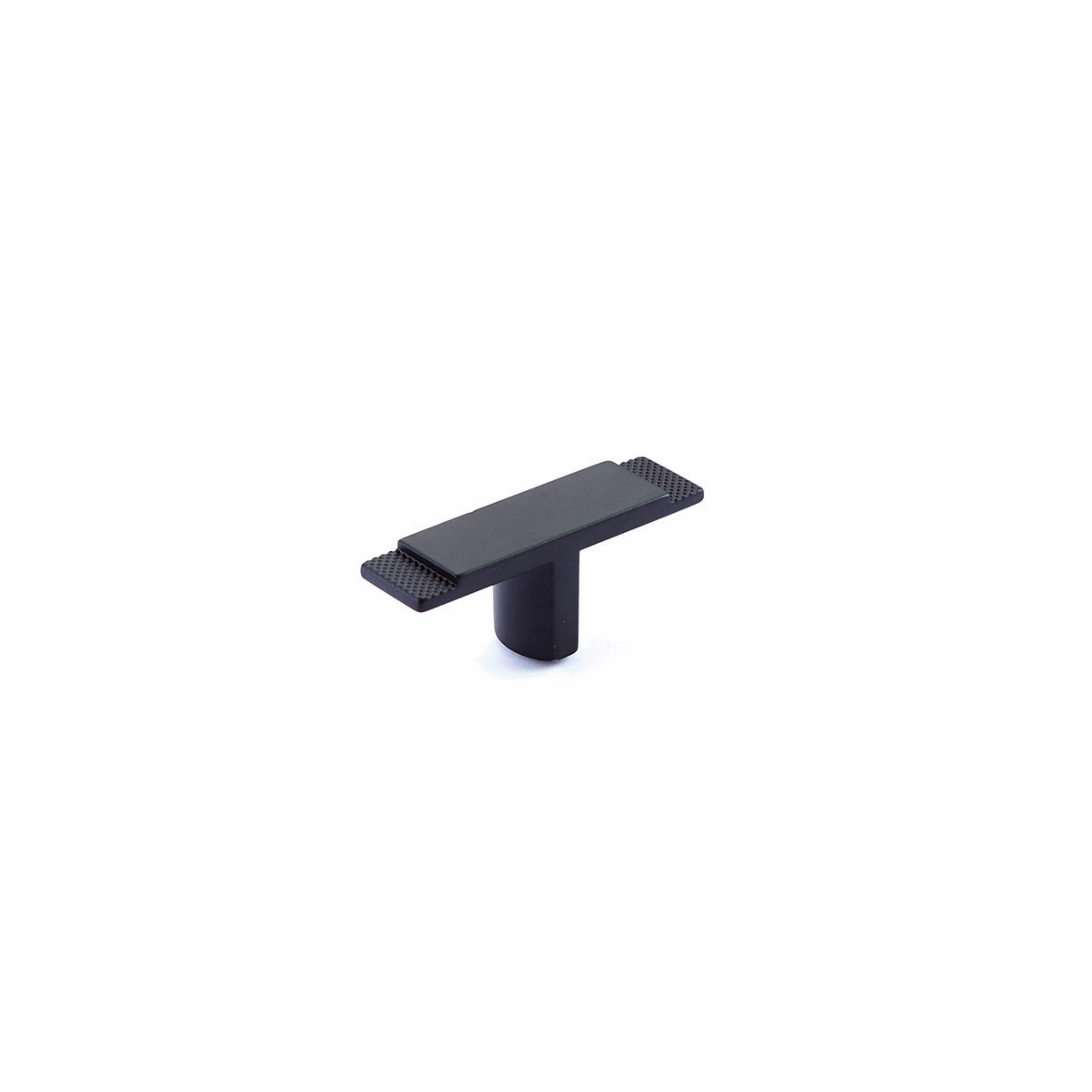 Schaub 20013-MB 2-3/8" Quadrato Cabinet T Knob Matte Black Finish Sparrow Supply
