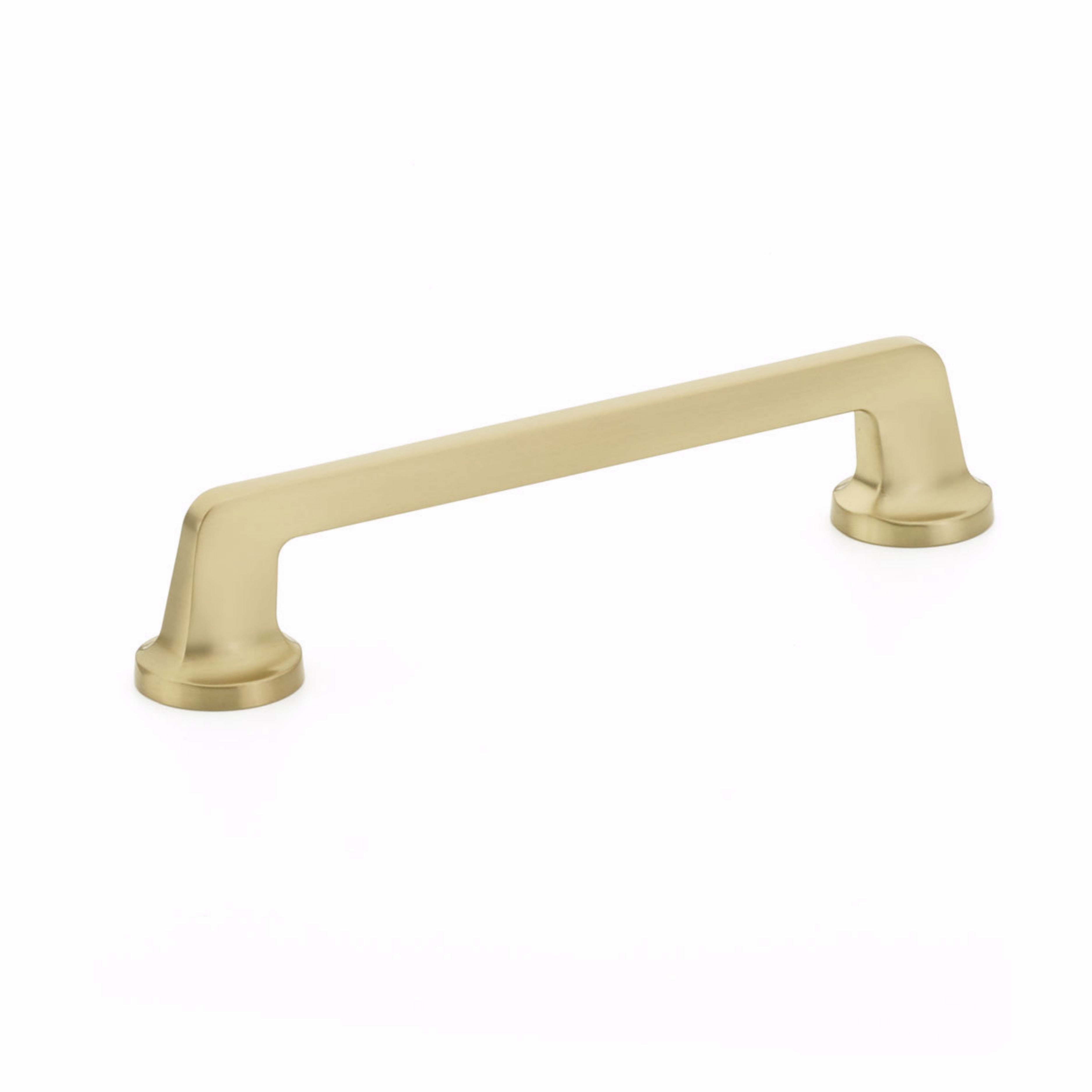 Schaub 202-SSB 6" Center to Center Northport Flat Cabinet Pull Signature Satin Brass Finish Sparrow Supply