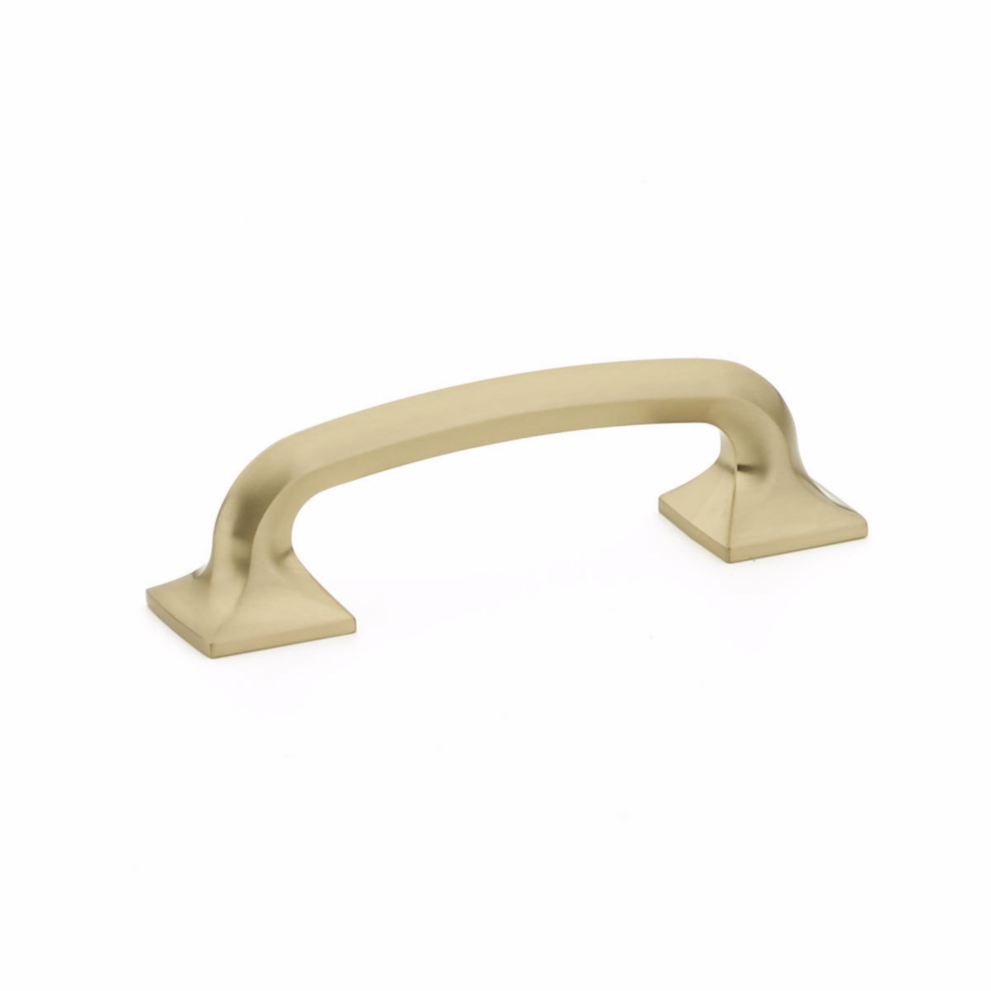 Schaub 205-SSB 3-1/2" Center to Center Northport Cabinet Pull Signature Satin Brass Finish Sparrow Supply