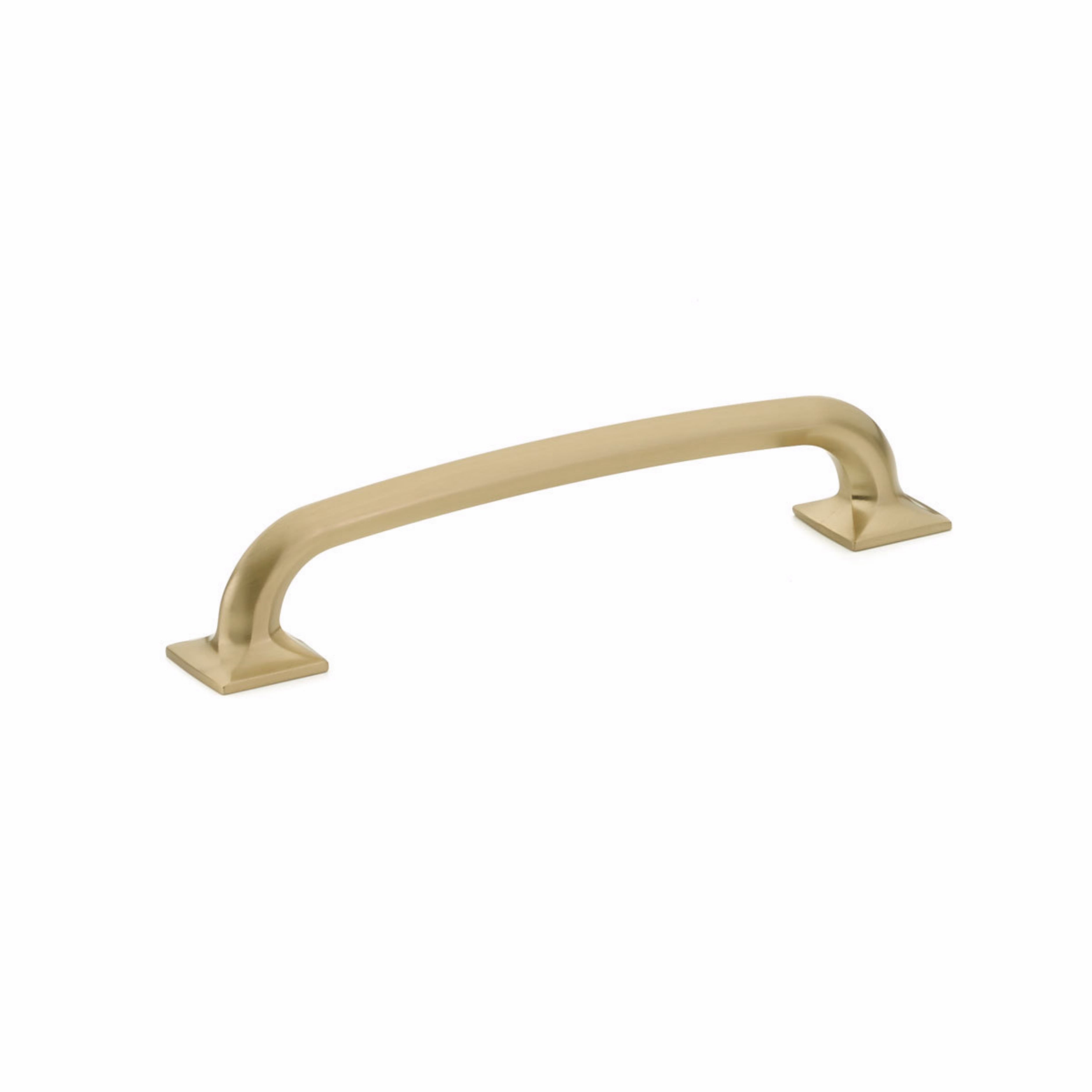 Schaub 207-SSB 6" Center to Center Northport Cabinet Pull Signature Satin Brass Finish Sparrow Supply