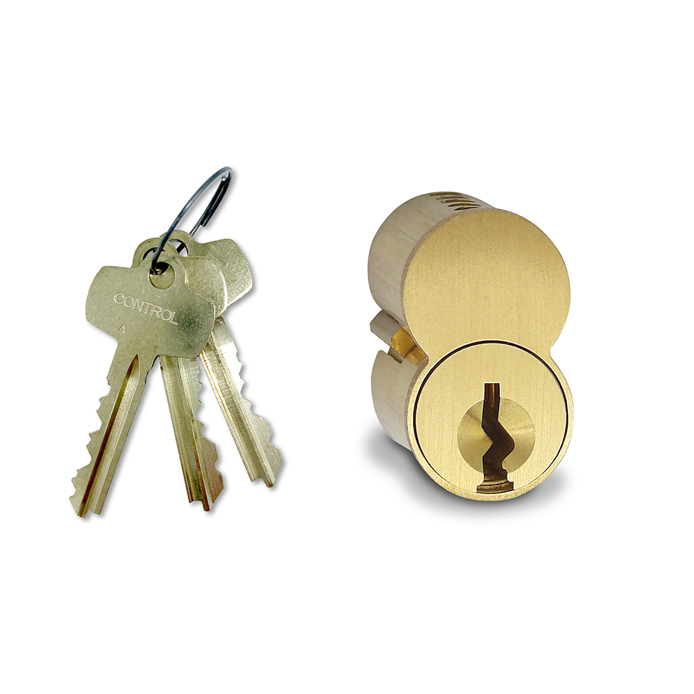 KSP Killeen Security Products 207CA04KD 7 Pin SFIC Core with A Keyway Keyed Different with 2 Cut Keys and 1 Control Key Satin Brass Finish