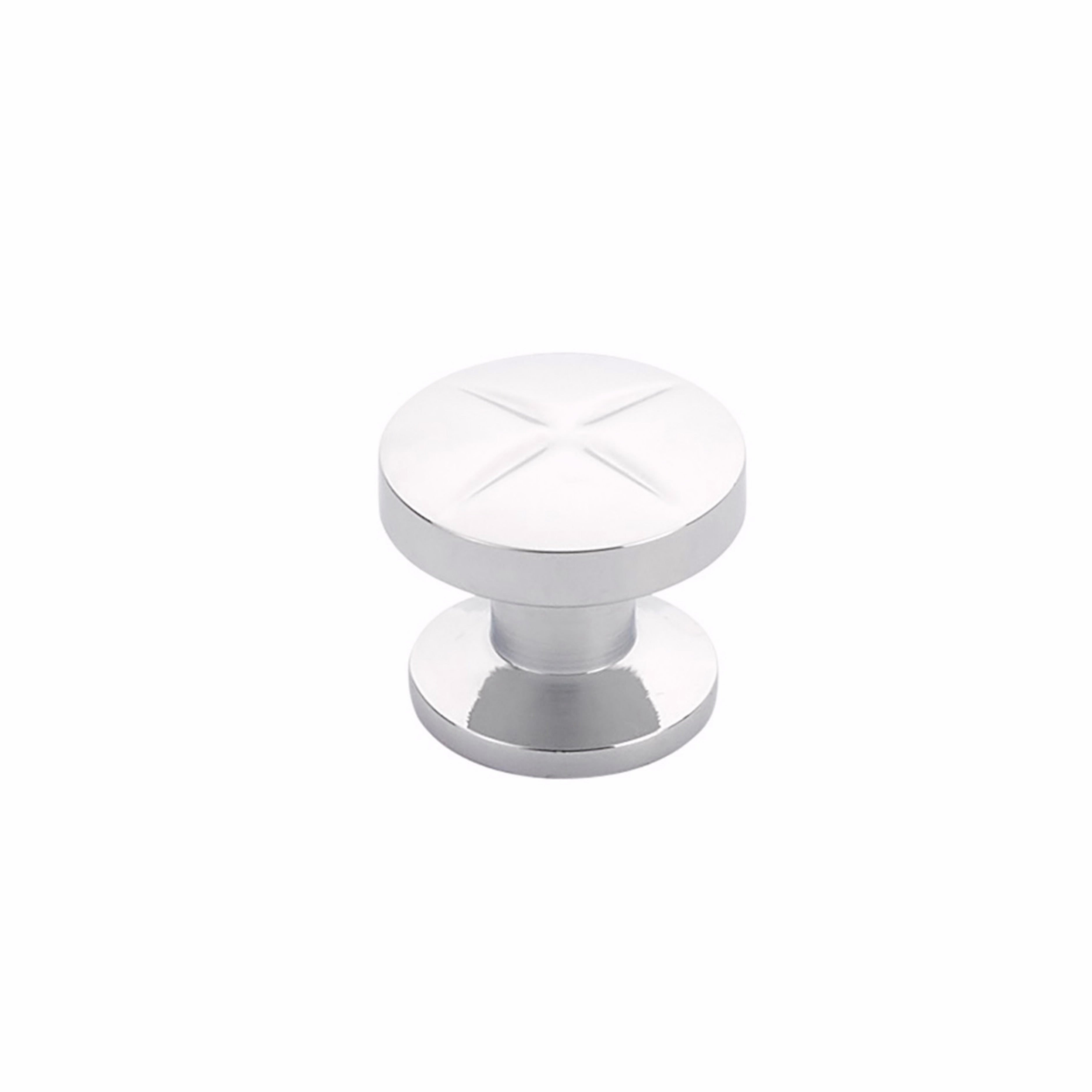 Schaub 210-26 1-3/8" Grooved Northport Round Cabinet Knob Polished Chrome Finish Sparrow Supply