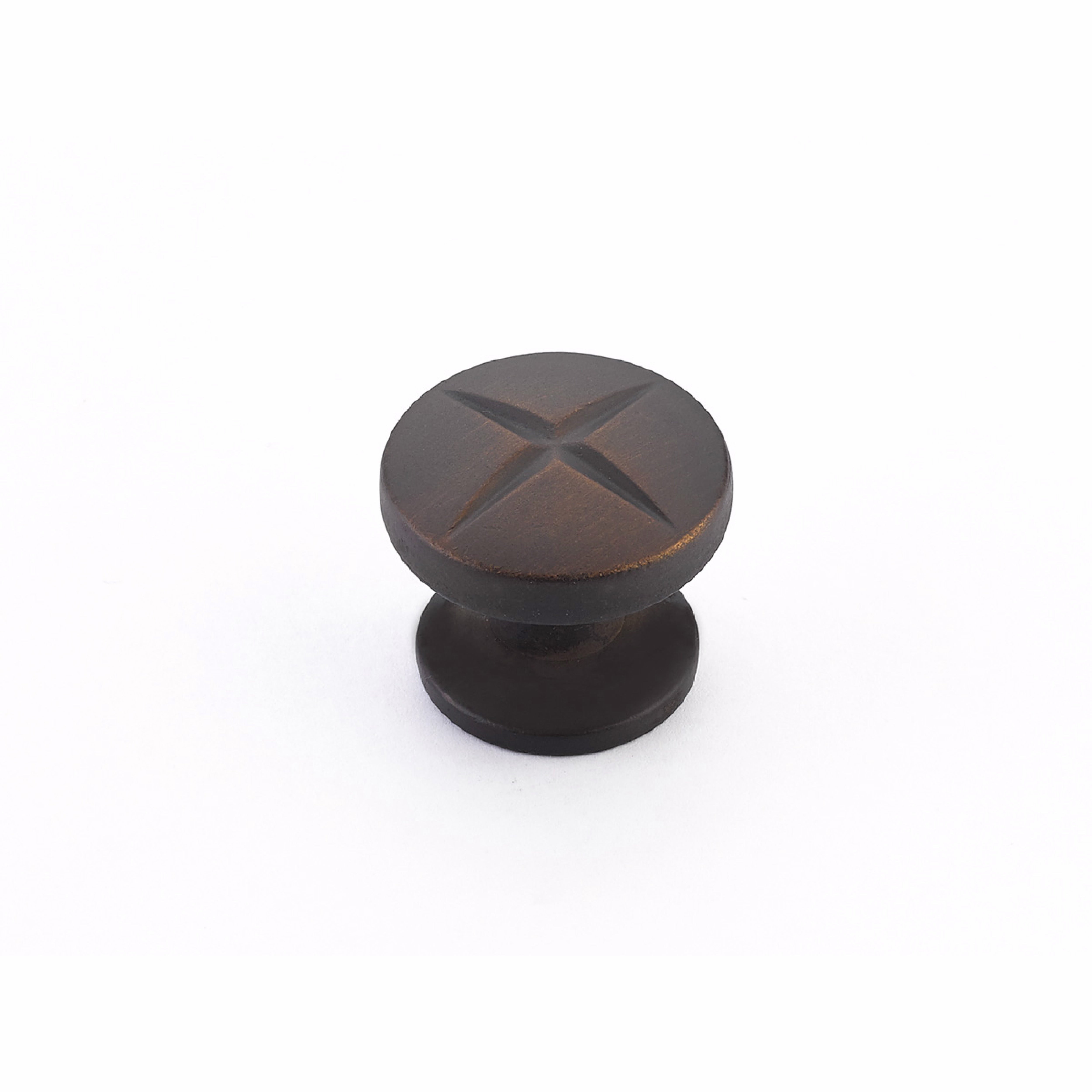 Schaub 210-ABZ 1-3/8" Grooved Northport Round Cabinet Knob Ancient Bronze Finish Sparrow Supply