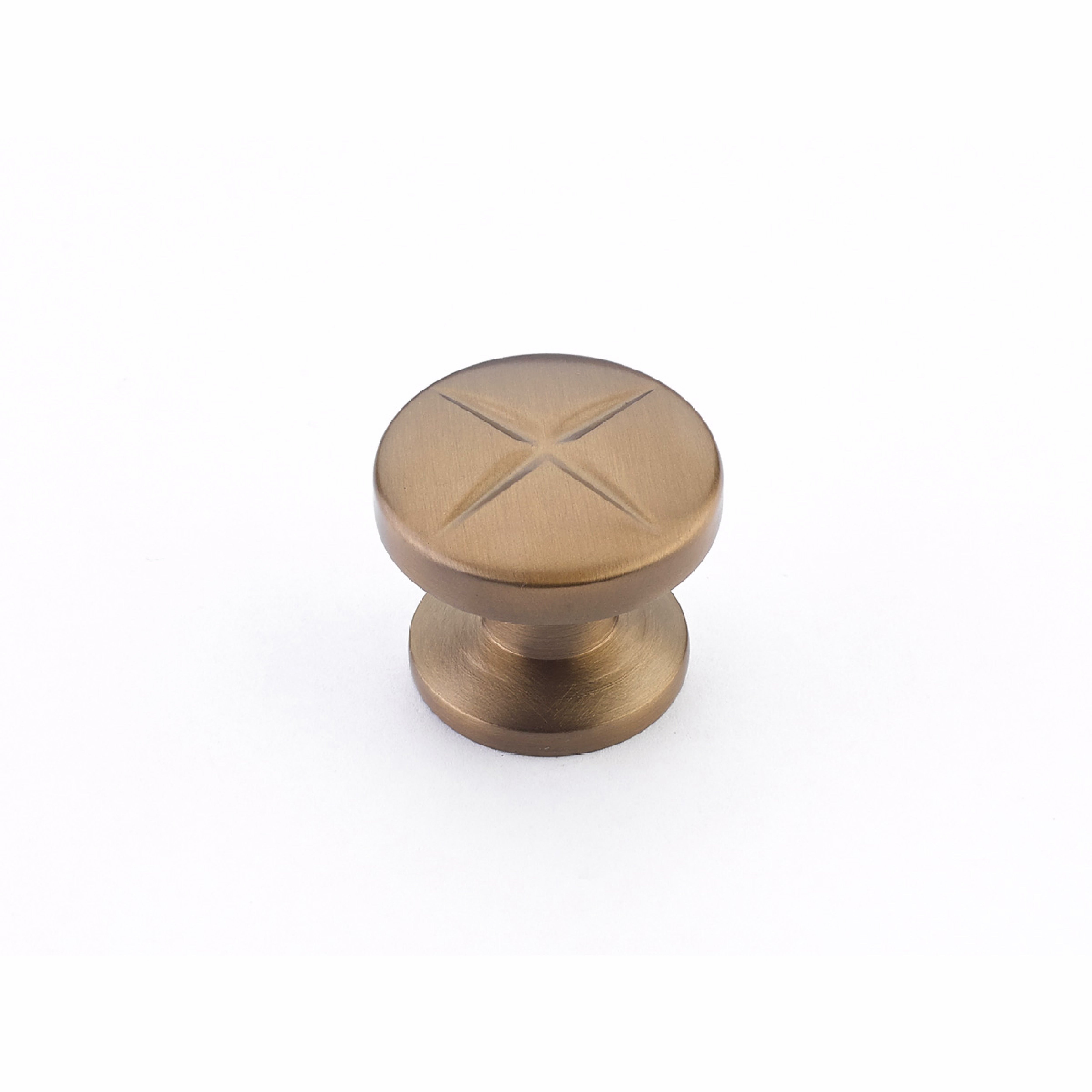 Schaub 210-BBZ 1-3/8" Grooved Northport Round Cabinet Knob Brushed Bronze Finish Sparrow Supply