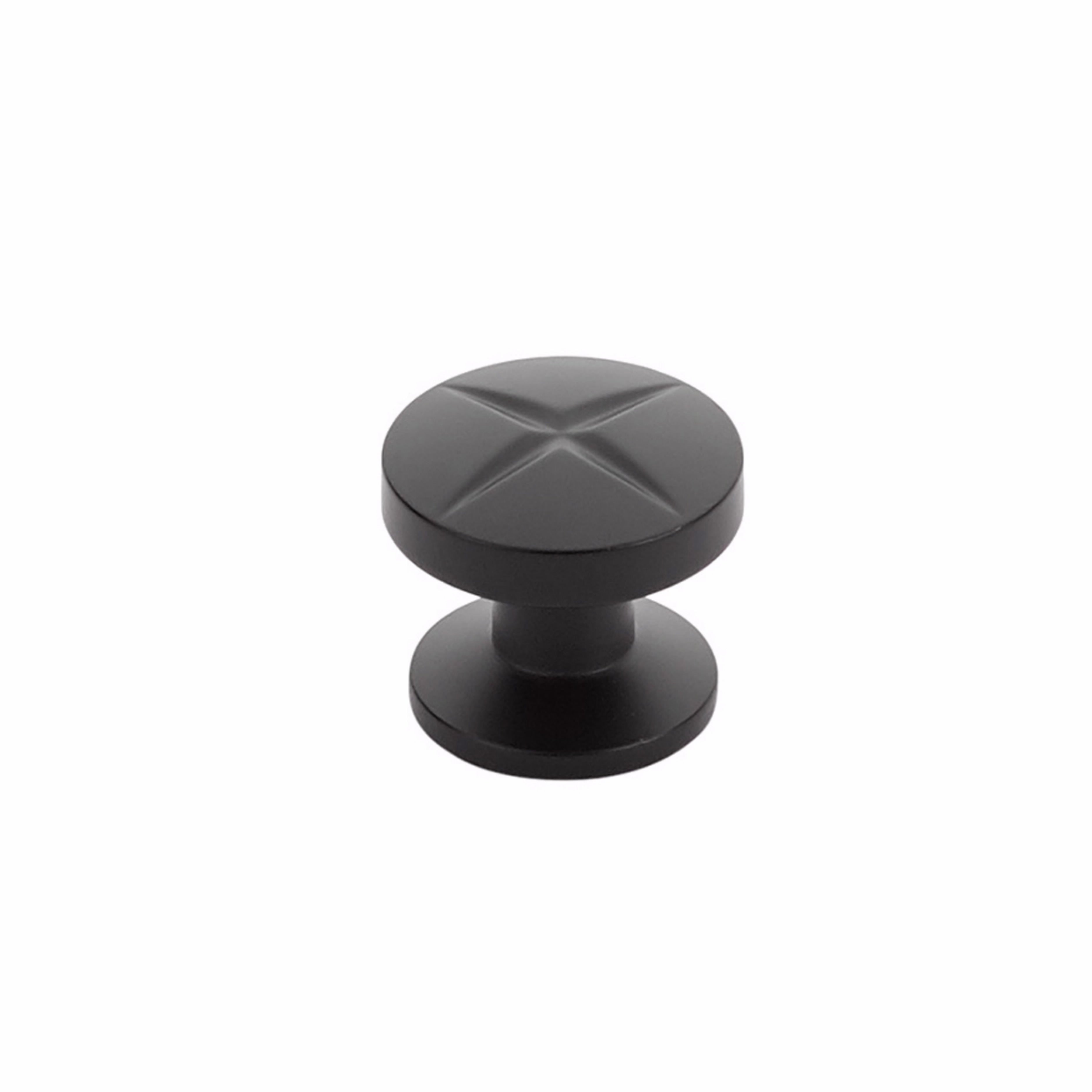 Schaub 210-MB 1-3/8" Grooved Northport Round Cabinet Knob Matte Black Finish Sparrow Supply