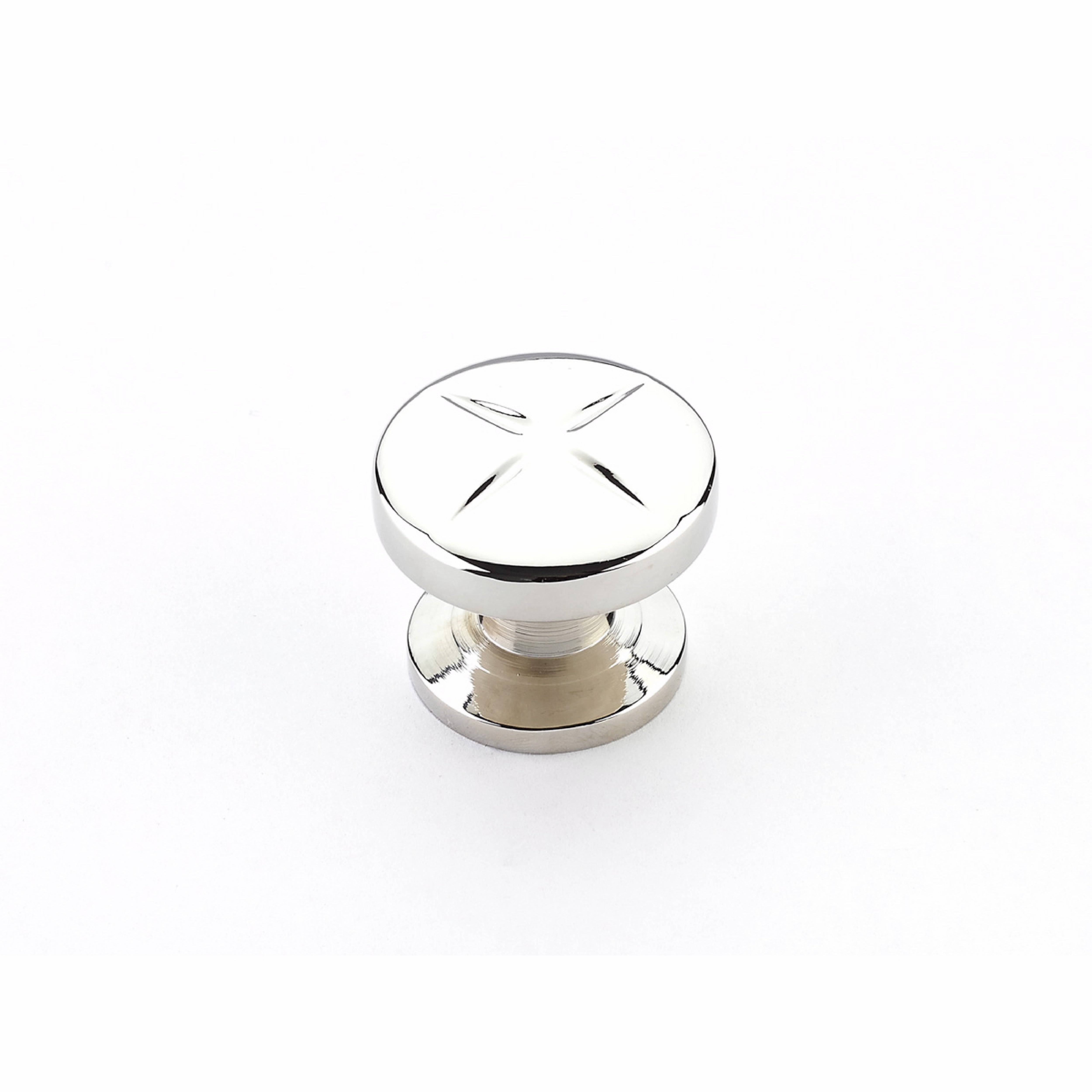 Schaub 210-PN 1-3/8" Grooved Northport Round Cabinet Knob Polished Nickel Finish Sparrow Supply