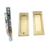 Emtek 2114US4138 Modern Rectangular Passage Pocket Door Mortise Lock for 1-3/8" Door Satin Brass Finish Sparrow Supply