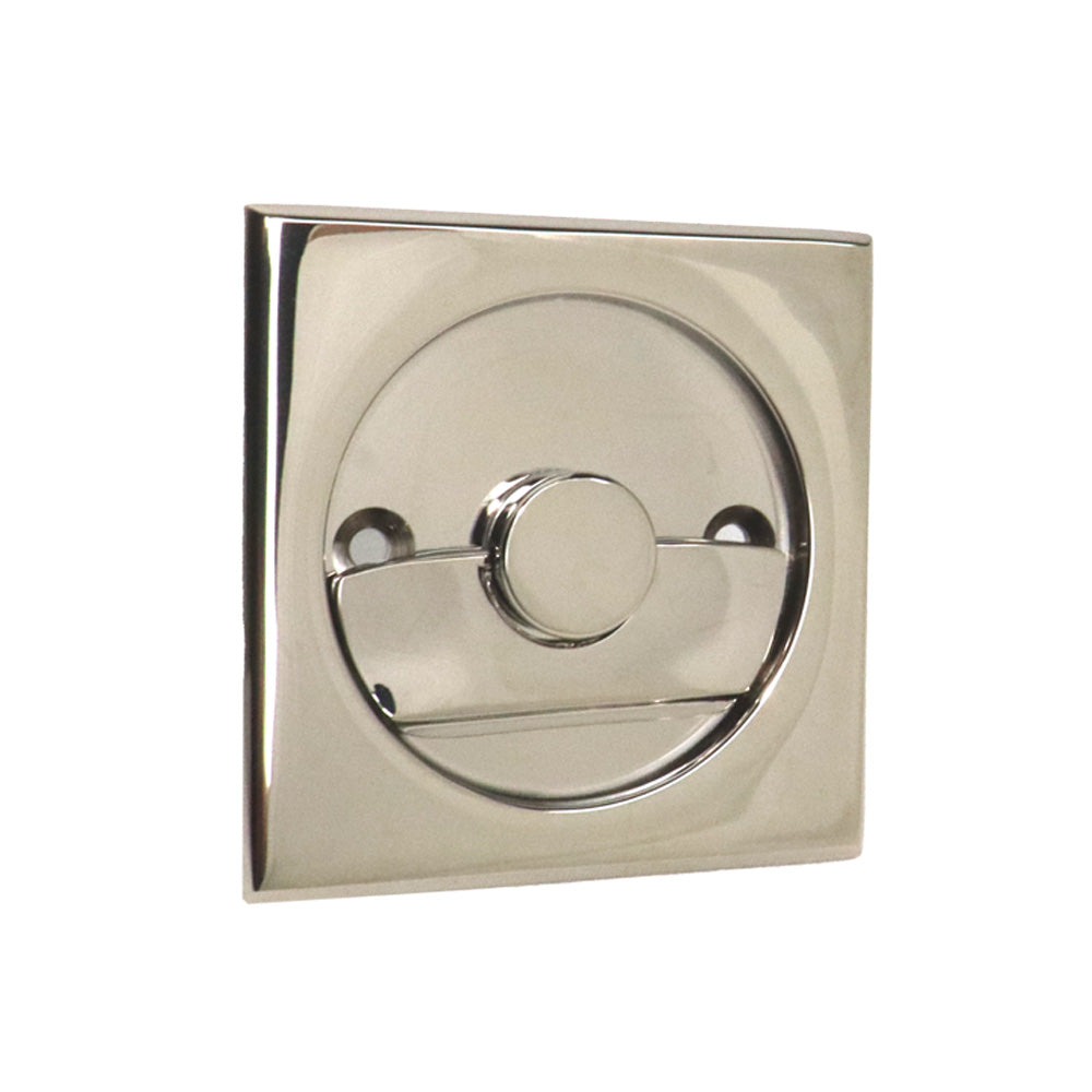 Emtek 2135US14 Square Privacy Pocket Door Tubular Lock with Privacy Strike Plate and Dust Box Polished Nickel Finish Sparrow Supply