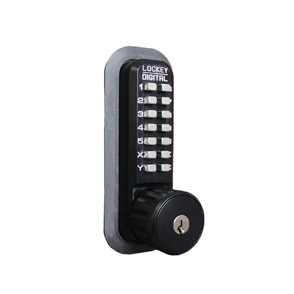 Lockey 2210JBMGKO Mechanical Deadbolt with Single Combination and Key Override Jet Black Marine Grade Finish Sparrow Supply