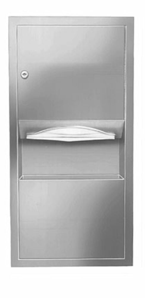 Bradley 2291-100000 Towel/Waste, 2 Gal, Semi-Recessed Sparrow Supply