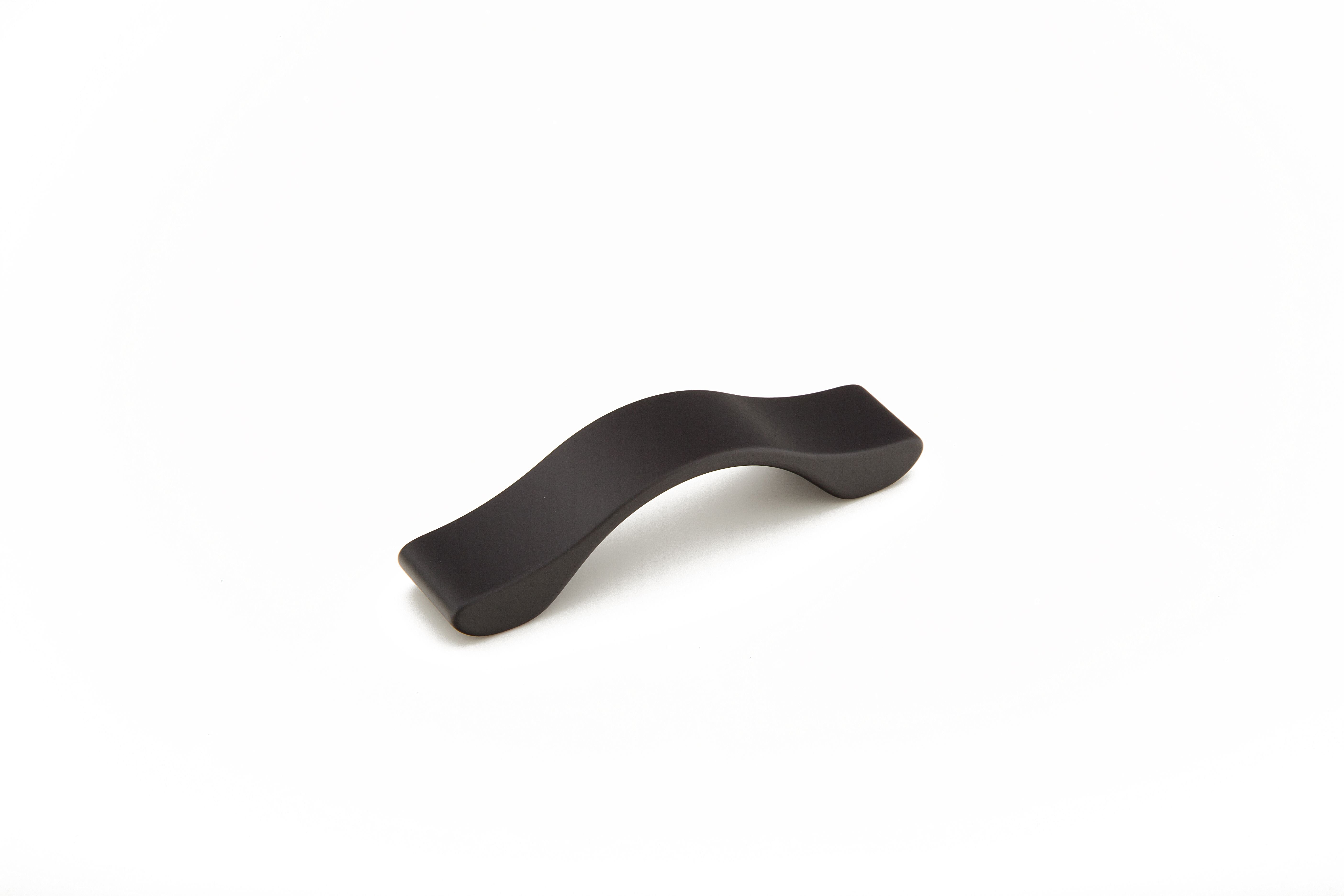 Schaub 244-064-MB 64mm Center to Center Wave Cabinet Pull Matte Black Finish Sparrow Supply