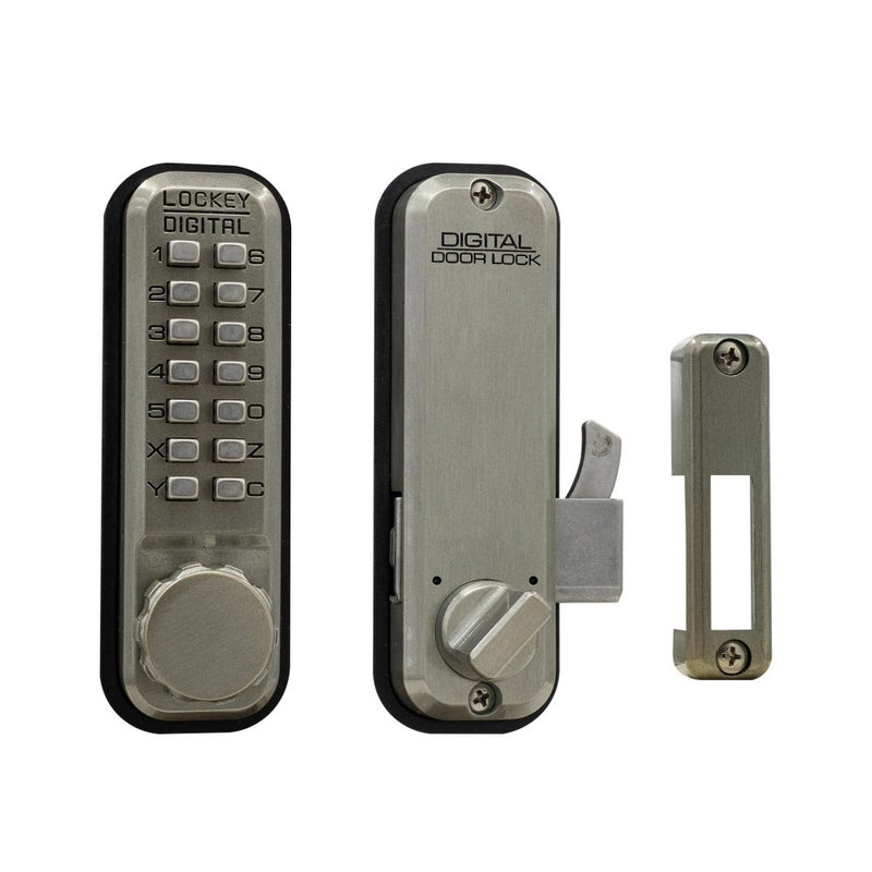 Lockey 2500SN Mechanical Pushbutton Locksets - Satin Nickel Sparrow Supply