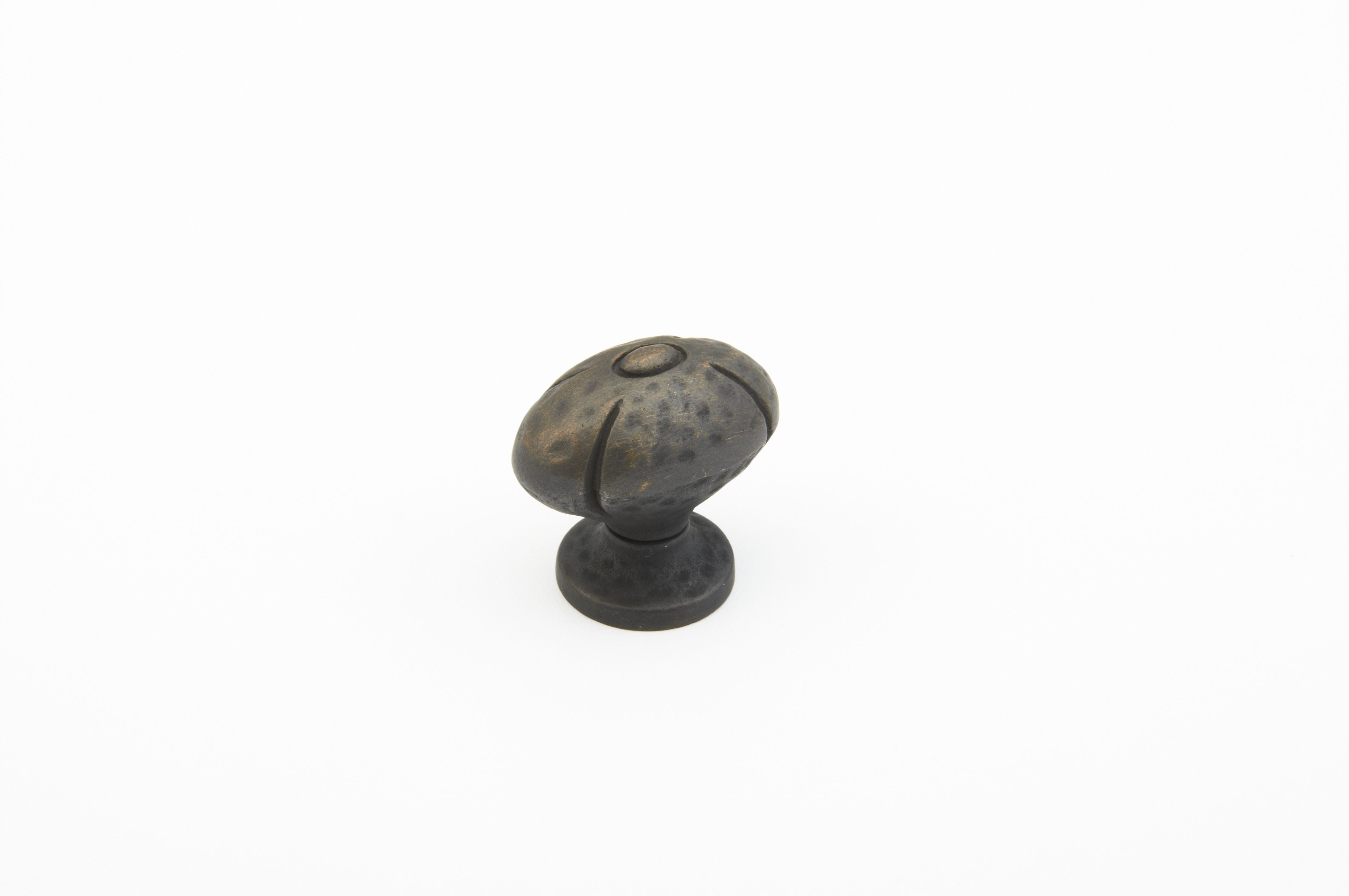 Schaub 252-ABZ 1-1/4" Siena Small Oval Cabinet Knob Ancient Bronze Finish Sparrow Supply