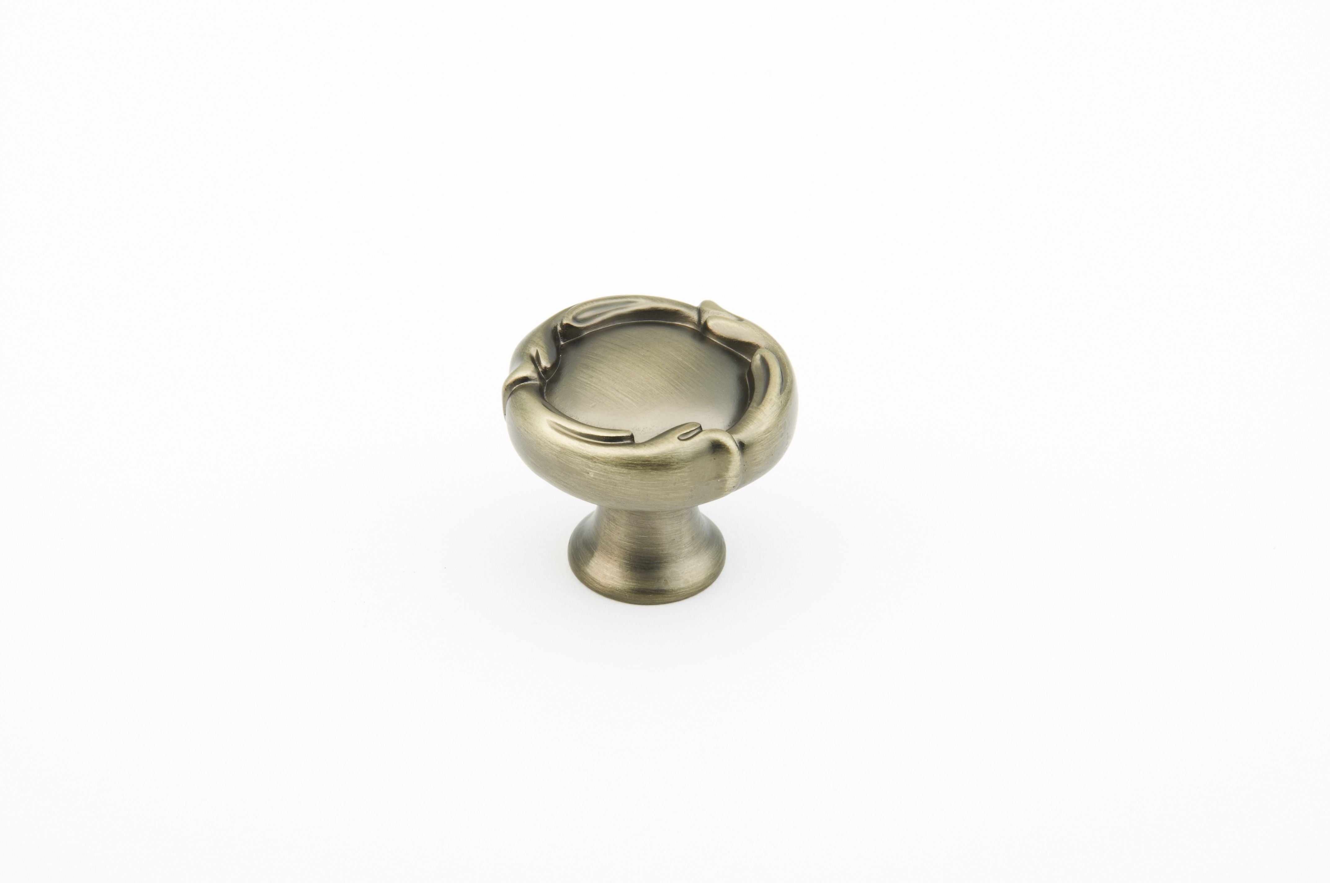 Schaub 260-AN 1-5/16" French Farm Round Cabinet Knob Antique Nickel Finish Sparrow Supply