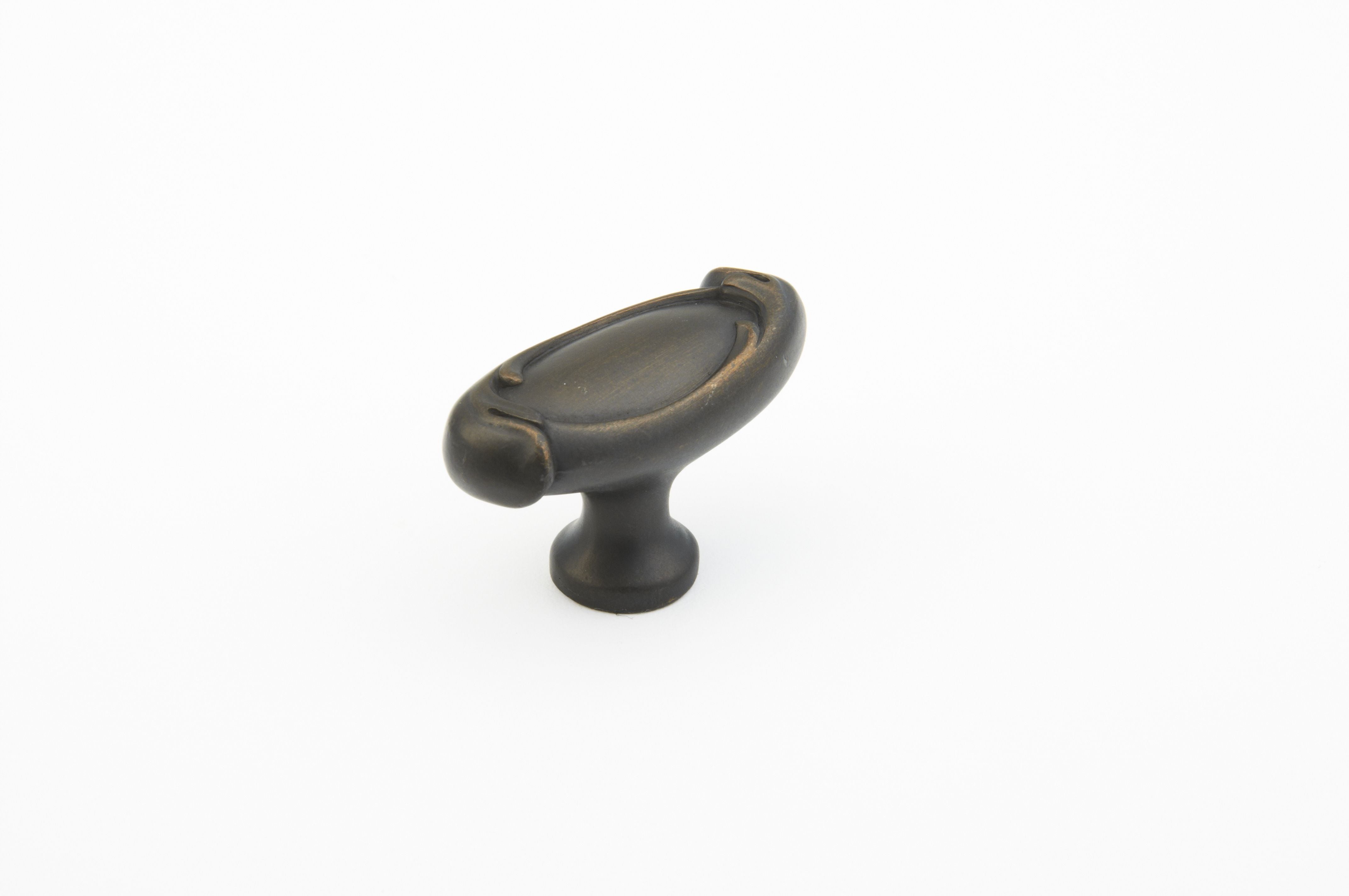 Schaub 261-ABZ 1-7/8" French Farm Oval Cabinet Knob Ancient Bronze Finish Sparrow Supply