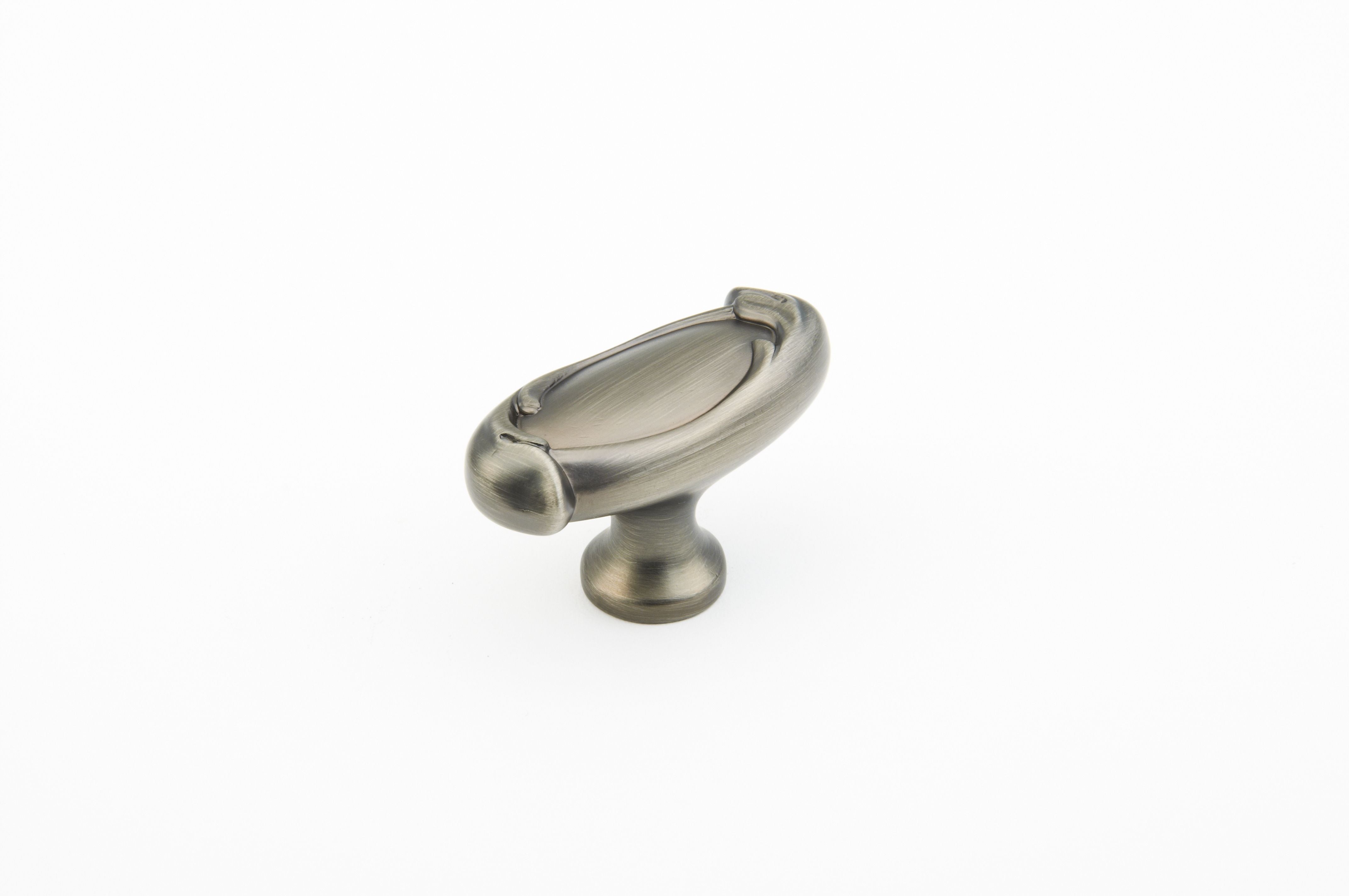 Schaub 261-AN 1-7/8" French Farm Oval Cabinet Knob Antique Nickel Finish Sparrow Supply
