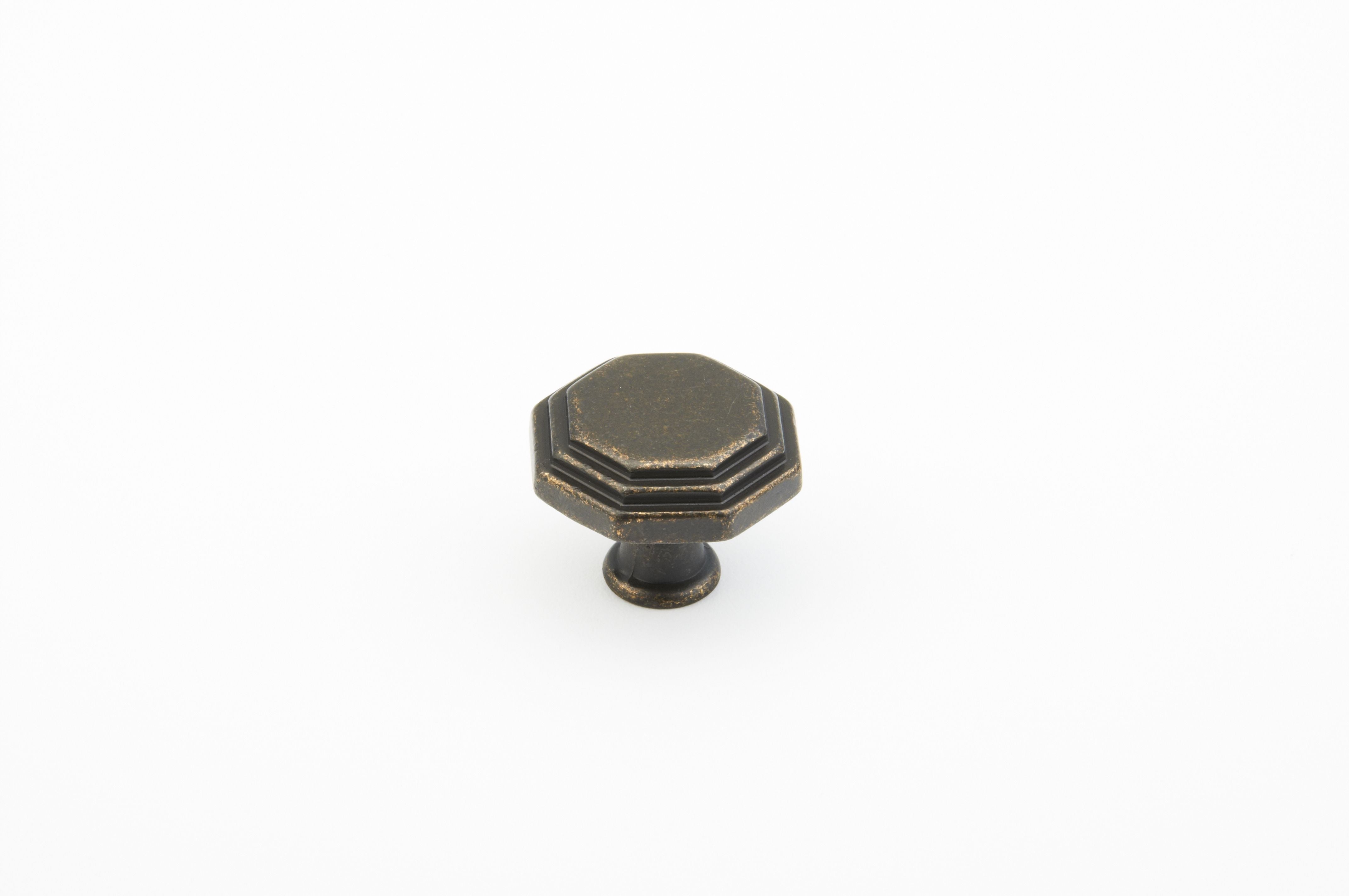 Schaub 283-DFBZ 1-1/8" Firenza Octagonal Cabinet Knob Dark Firenza Bronze Finish Sparrow Supply