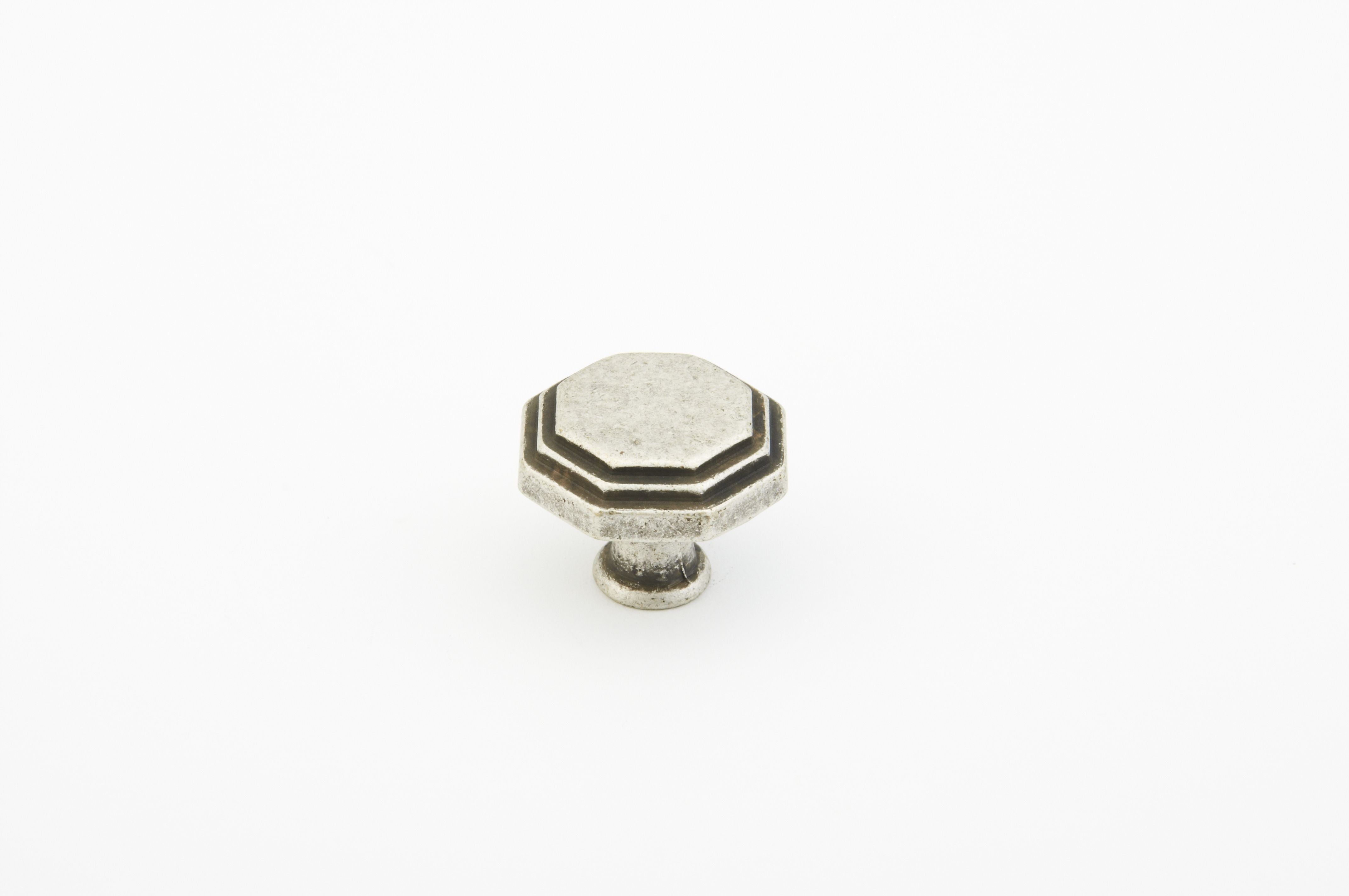Schaub 283-FS 1-1/8" Firenza Octagonal Cabinet Knob Firenza Silver Finish Sparrow Supply