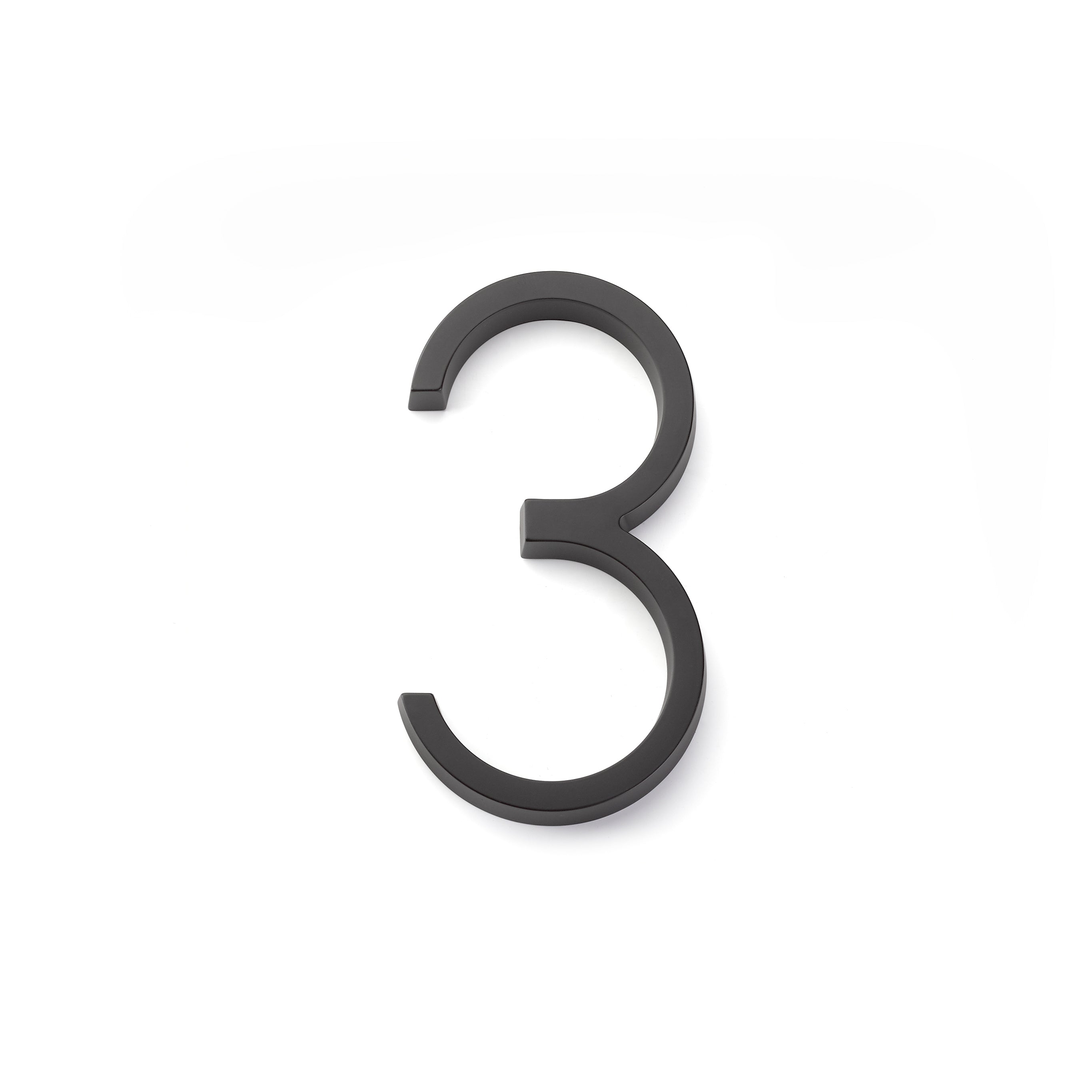 Emtek 2833US19 7" Modern # 3 House Number Flat Black Finish Sparrow Supply