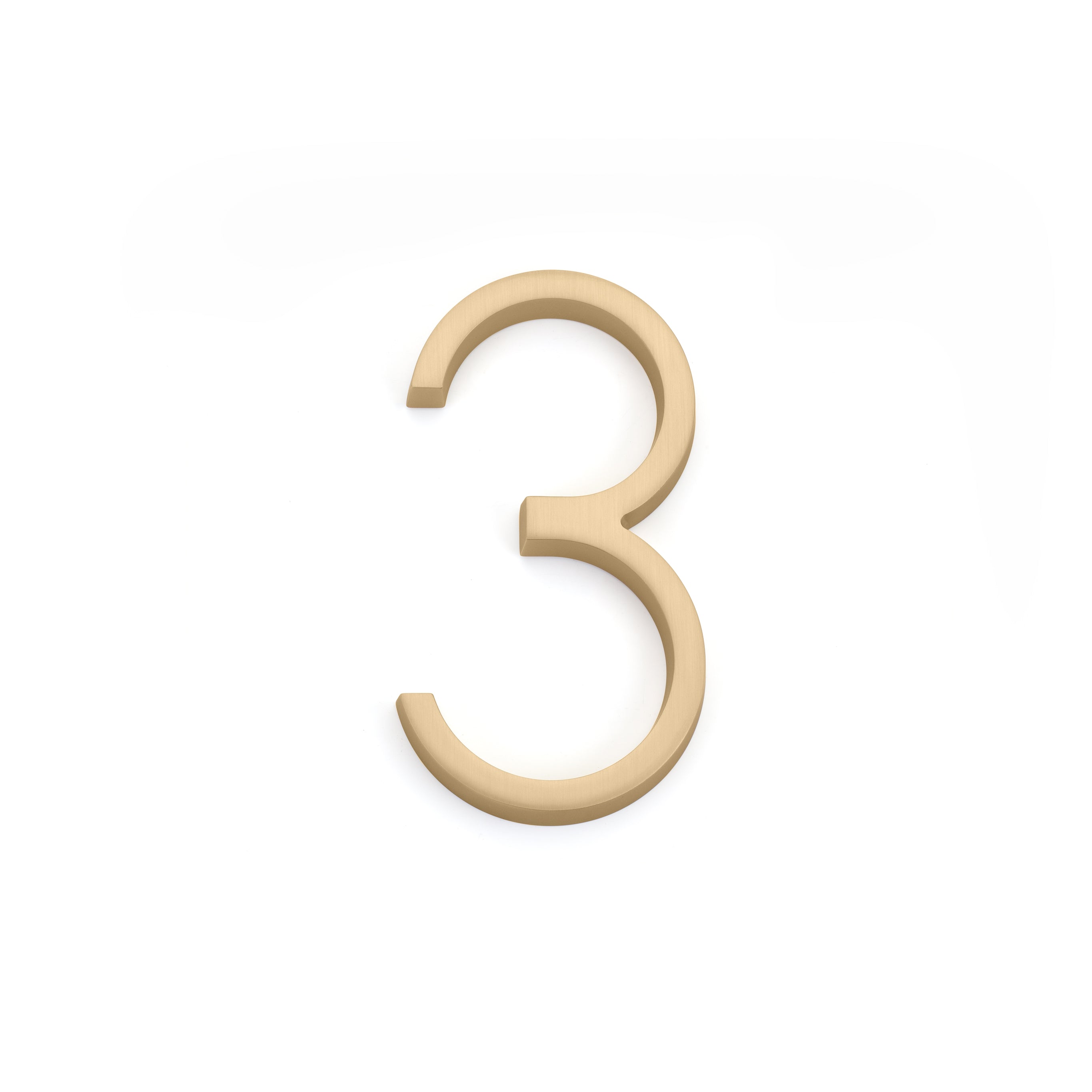 Emtek 2833US4 7" Modern # 3 House Number Satin Brass Finish Sparrow Supply