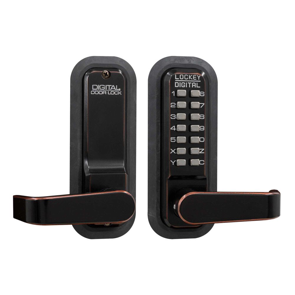 Lockey 2835OIL Mechanical Keyless Lever Lock with Passage Function and Single Combination Oil Rubbed Bronze Finish Sparrow Supply