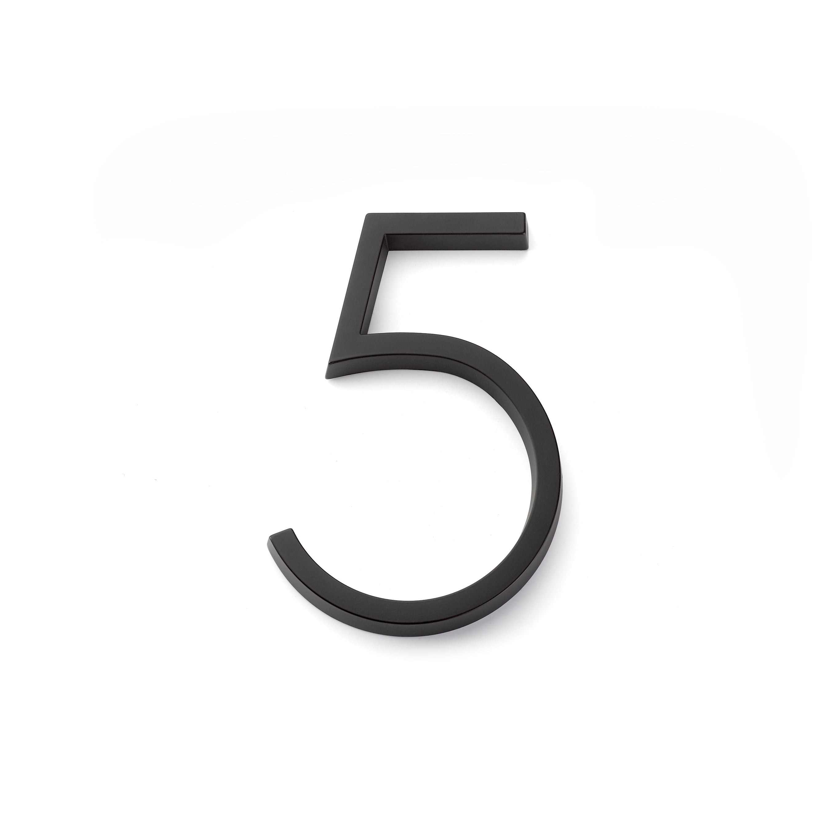 Emtek 2835US19 7" Modern # 5 House Number Flat Black Finish Sparrow Supply