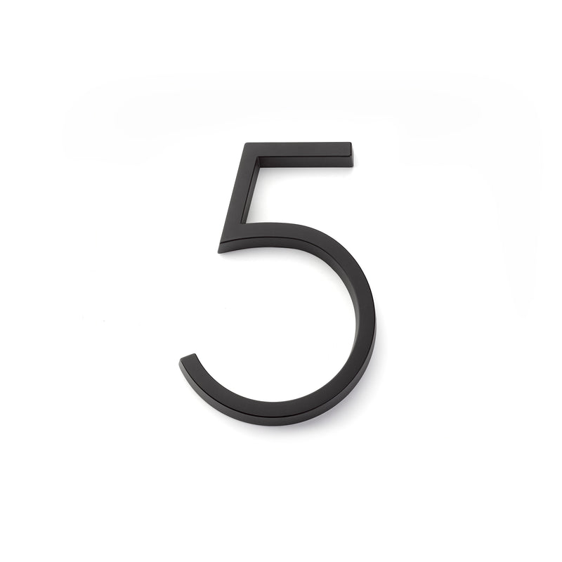 Emtek 2835US19 7" Modern # 5 House Number Flat Black Finish Sparrow Supply