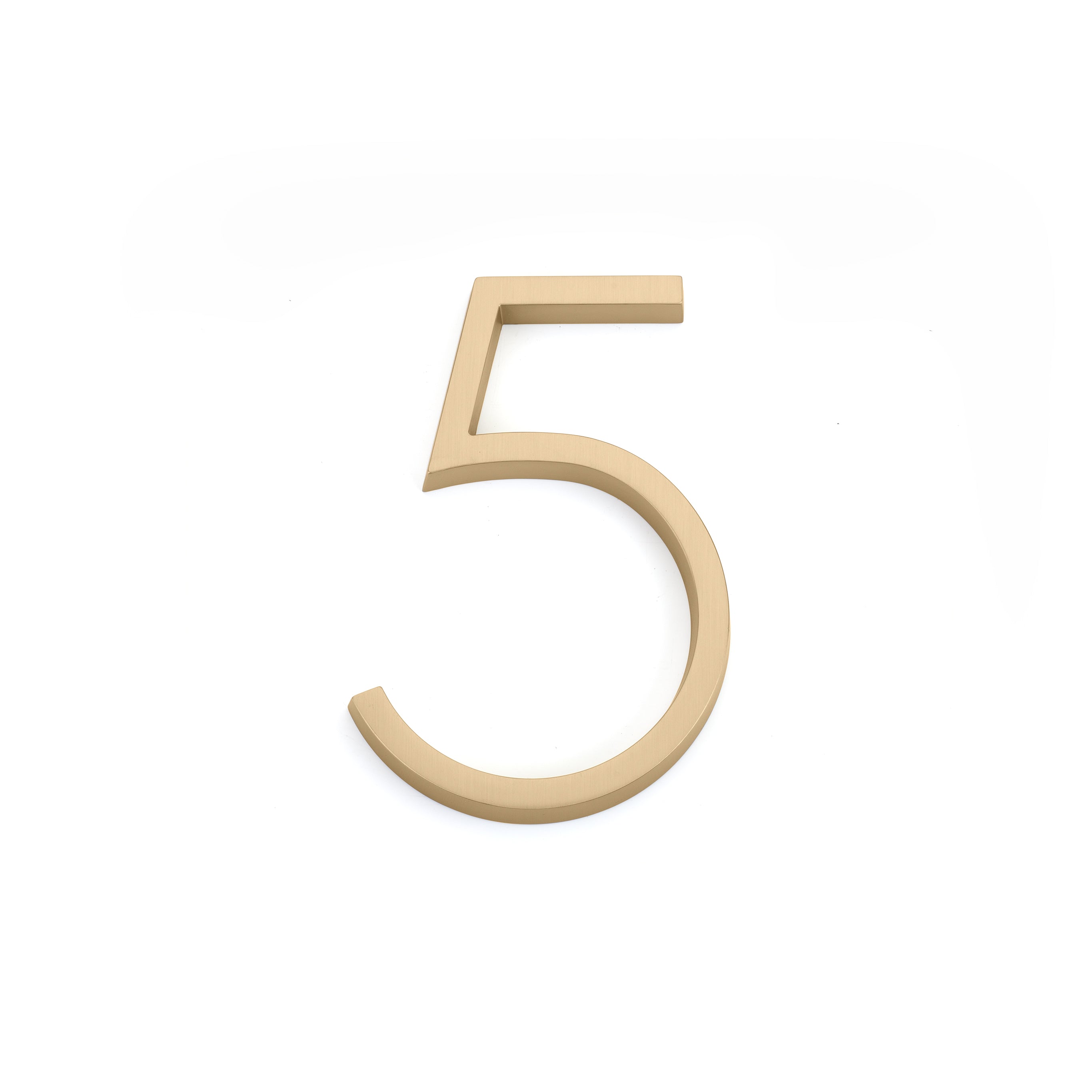 Emtek 2835US4 7" Modern # 5 House Number Satin Brass Finish Sparrow Supply